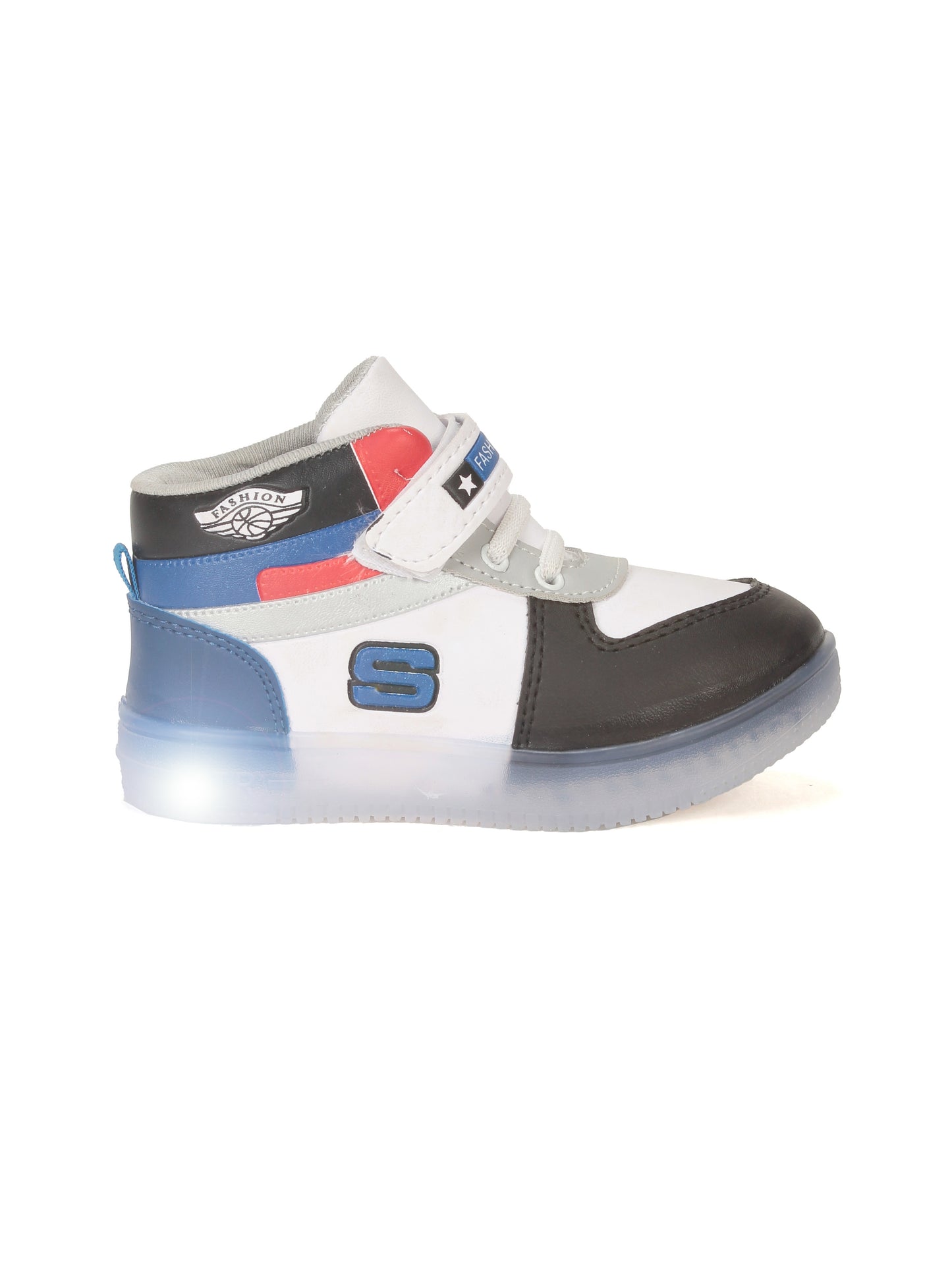 Velcro Casual Shoes With Light - Black