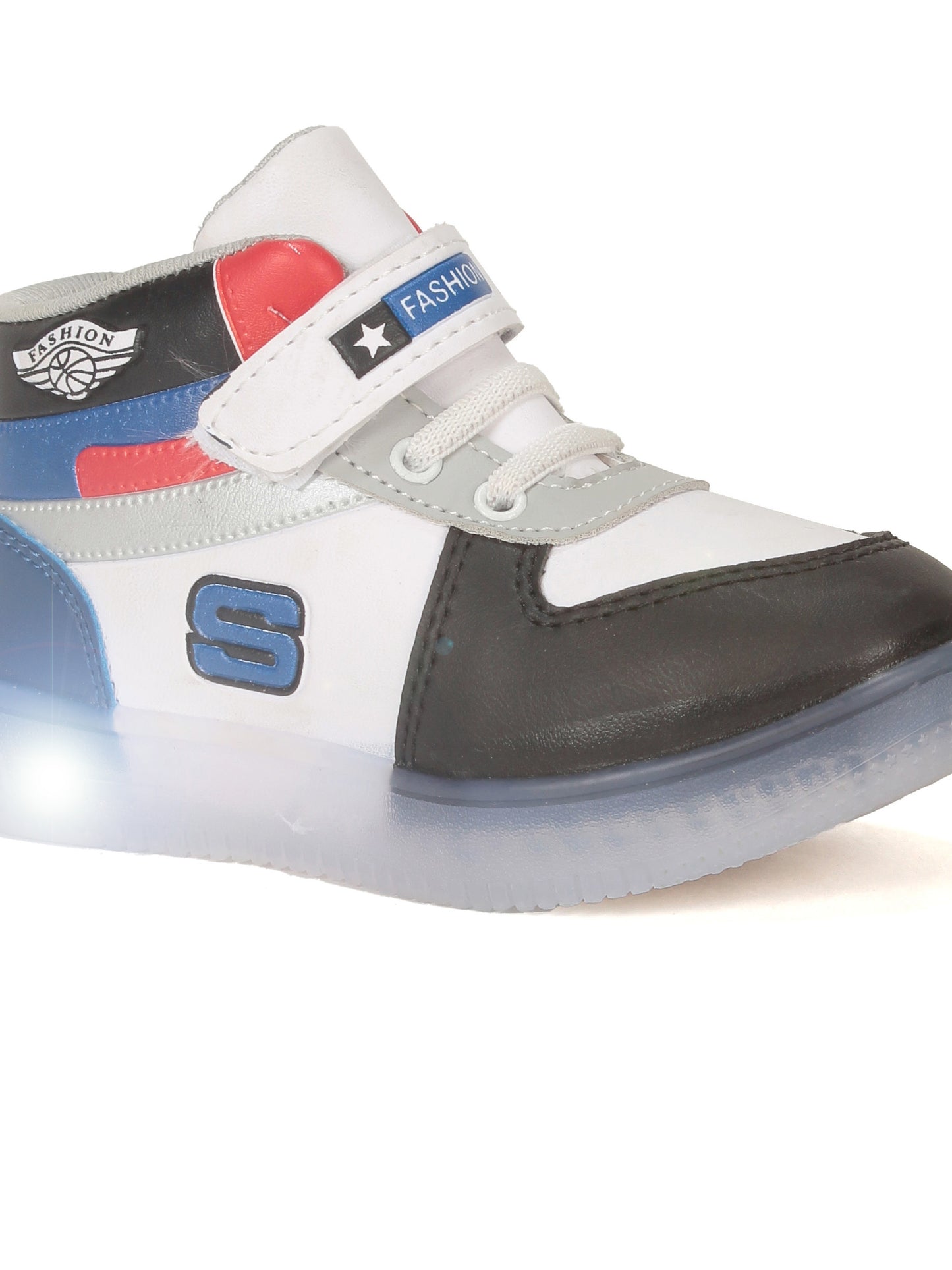 Velcro Casual Shoes With Light - Black