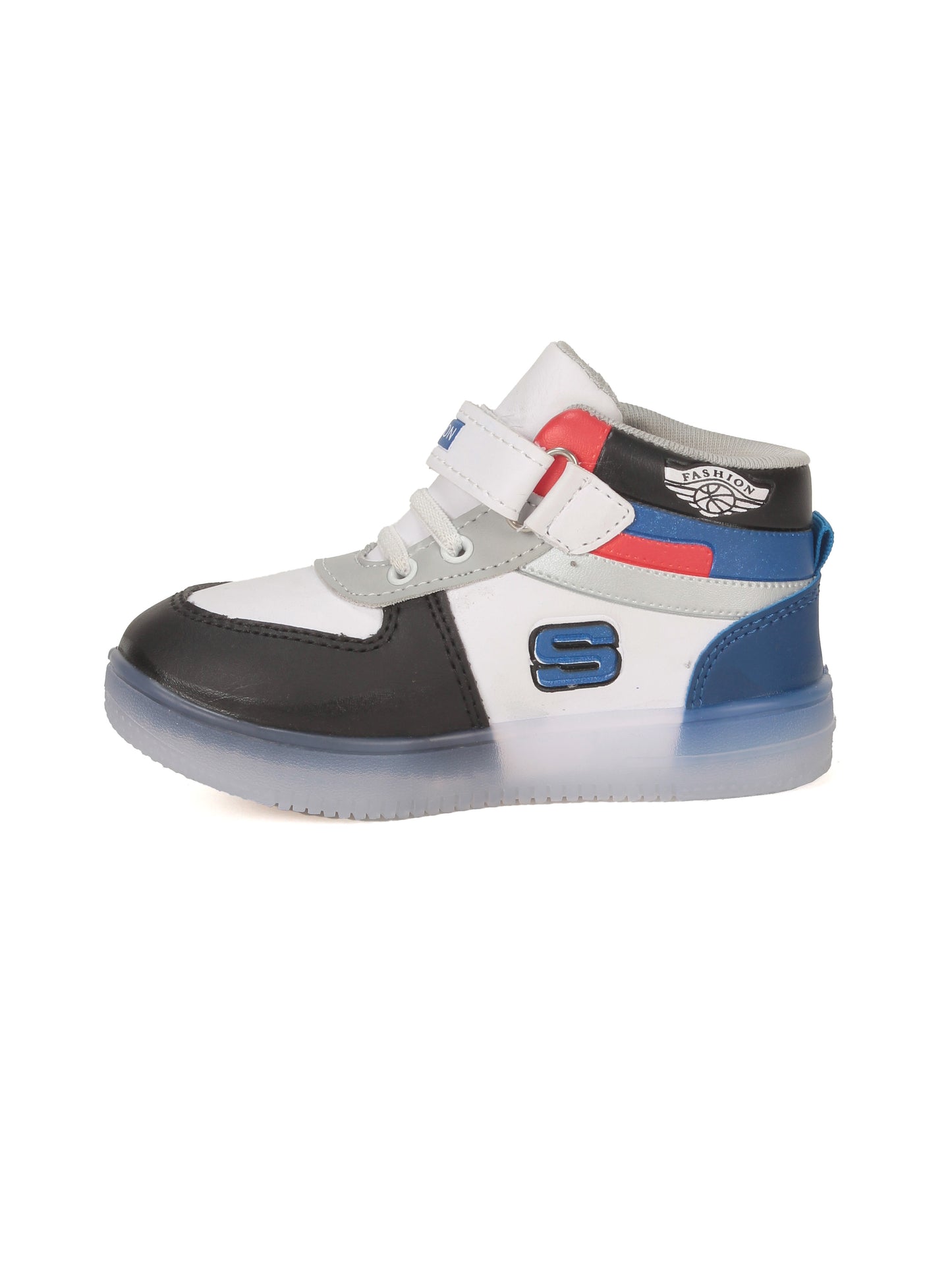 Velcro Casual Shoes With Light - Black