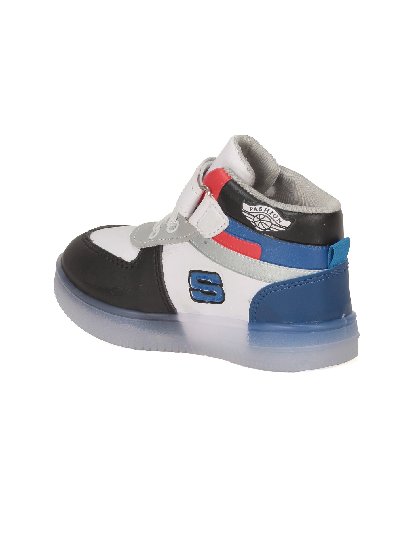 Velcro Casual Shoes With Light - Black