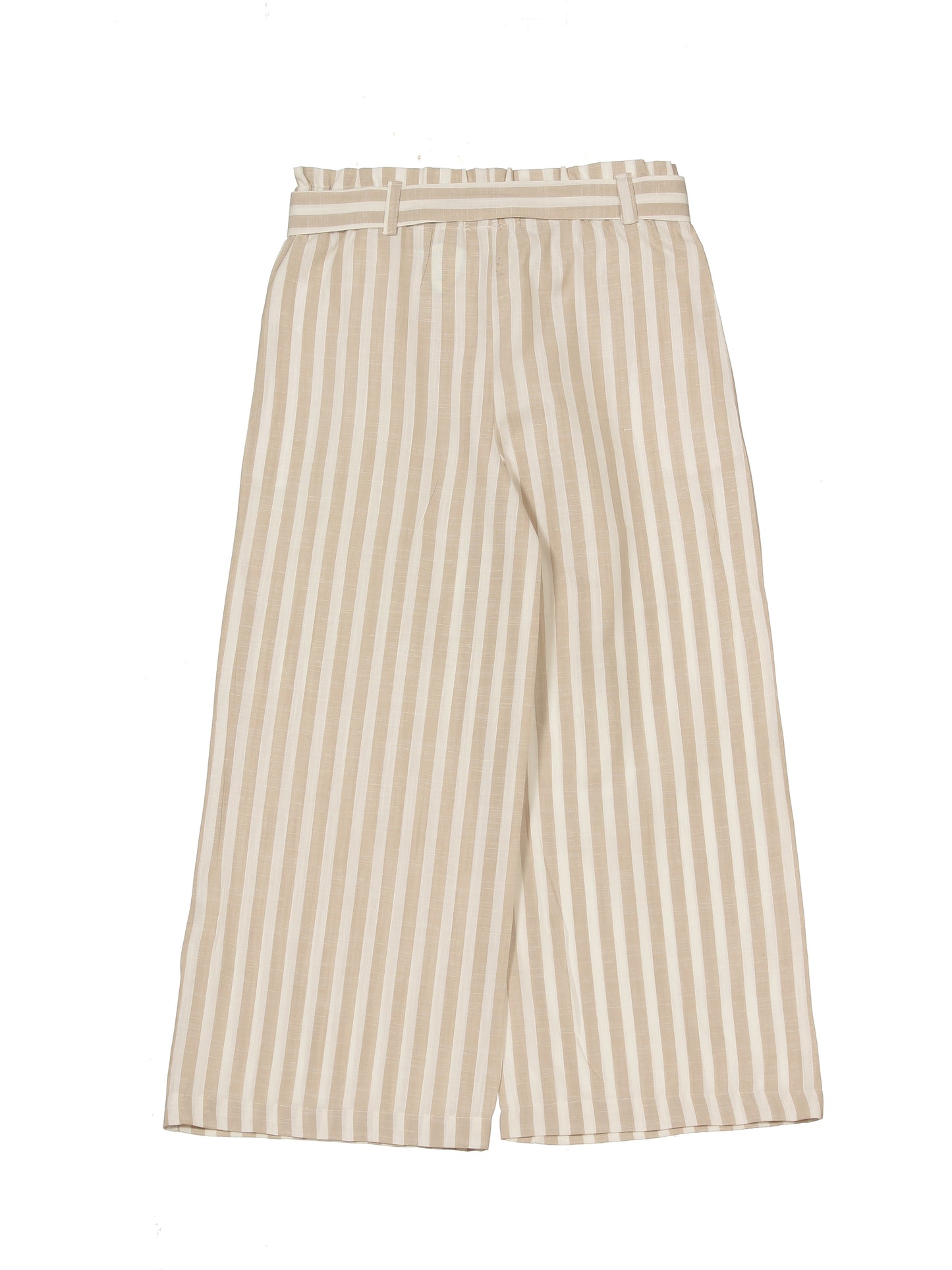 Premium Cotton Striped Palazzo - Beige