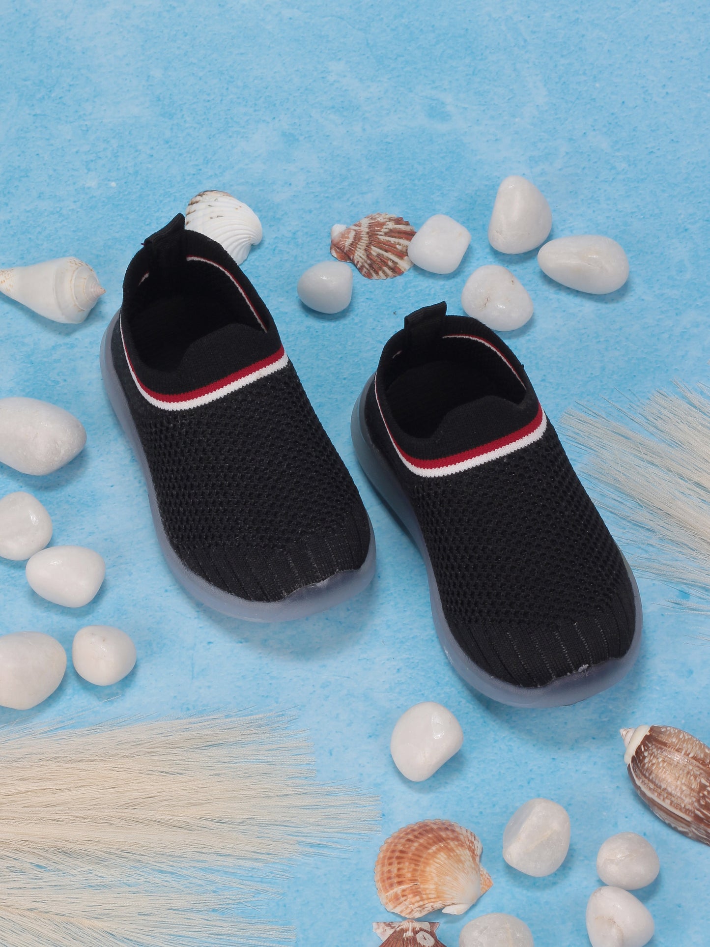 Sports Slip On Shoes With Led Light - Black