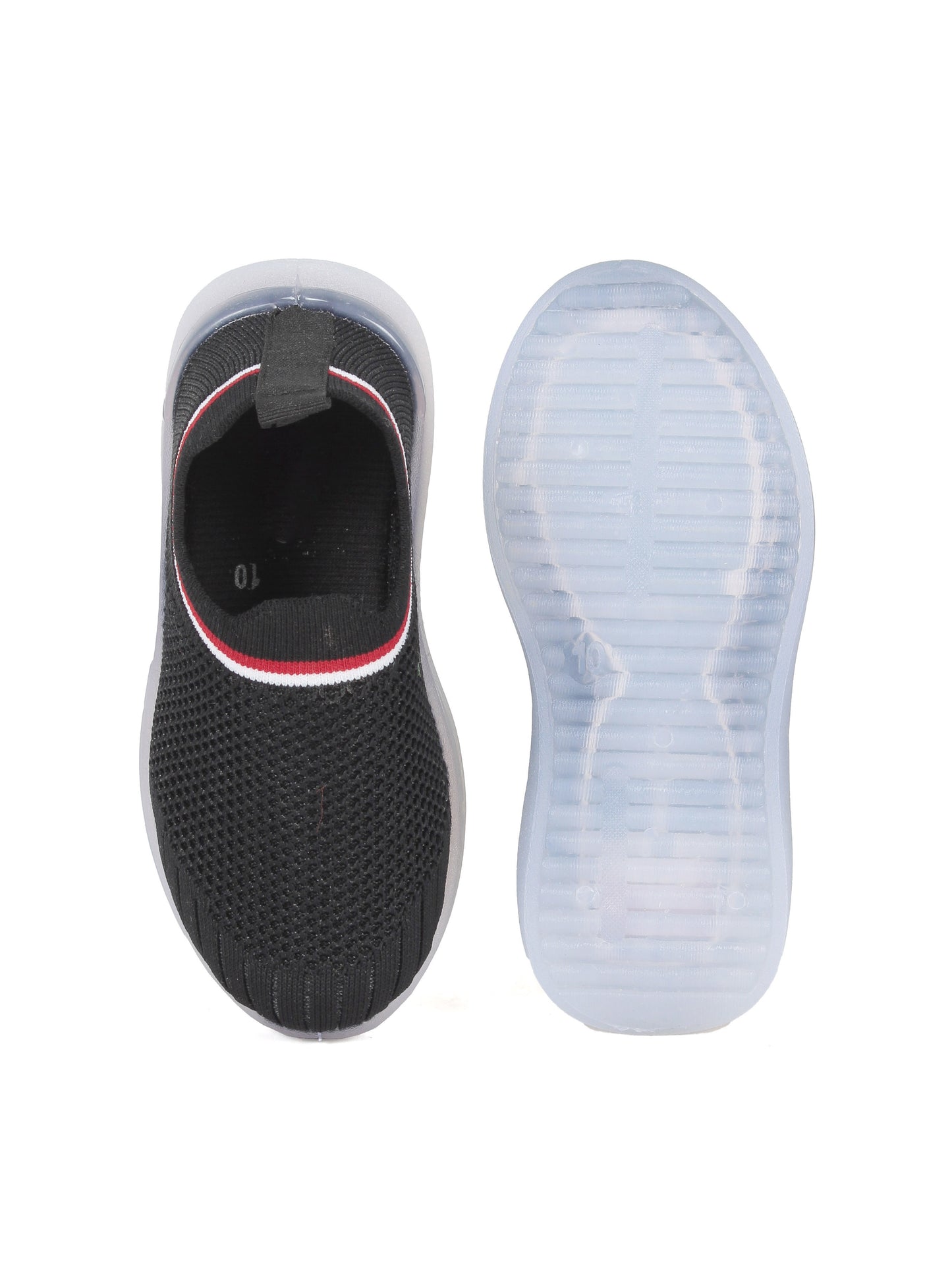 Sports Slip On Shoes With Led Light - Black