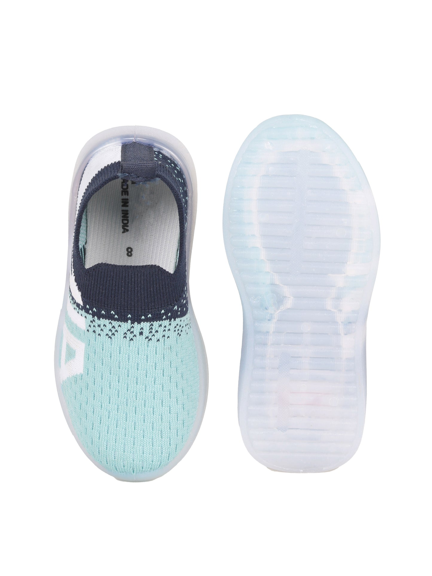 Sports Slip On Shoes With Led Light - Blue