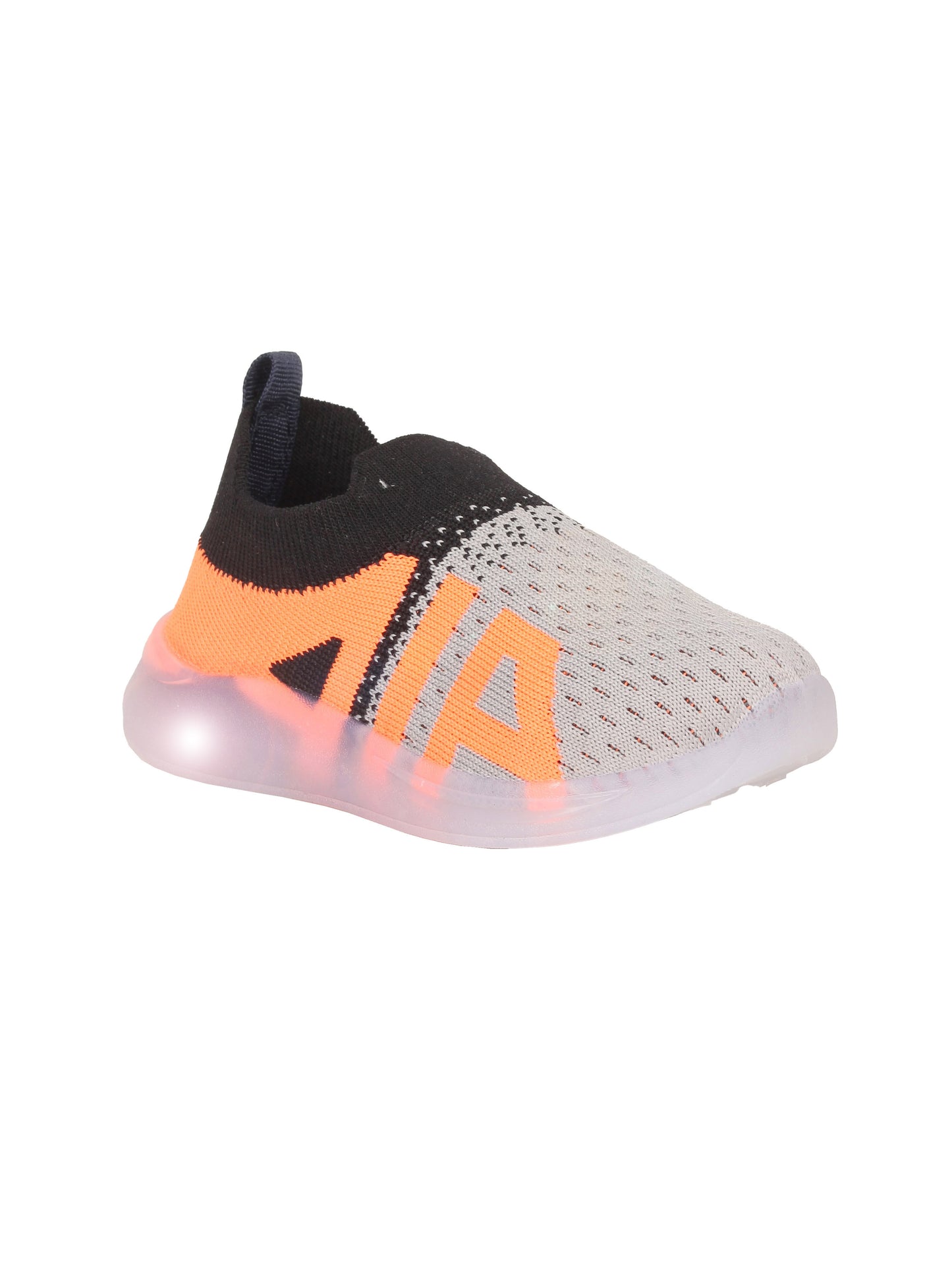 Sports Slip On Shoes With Led Light - Grey