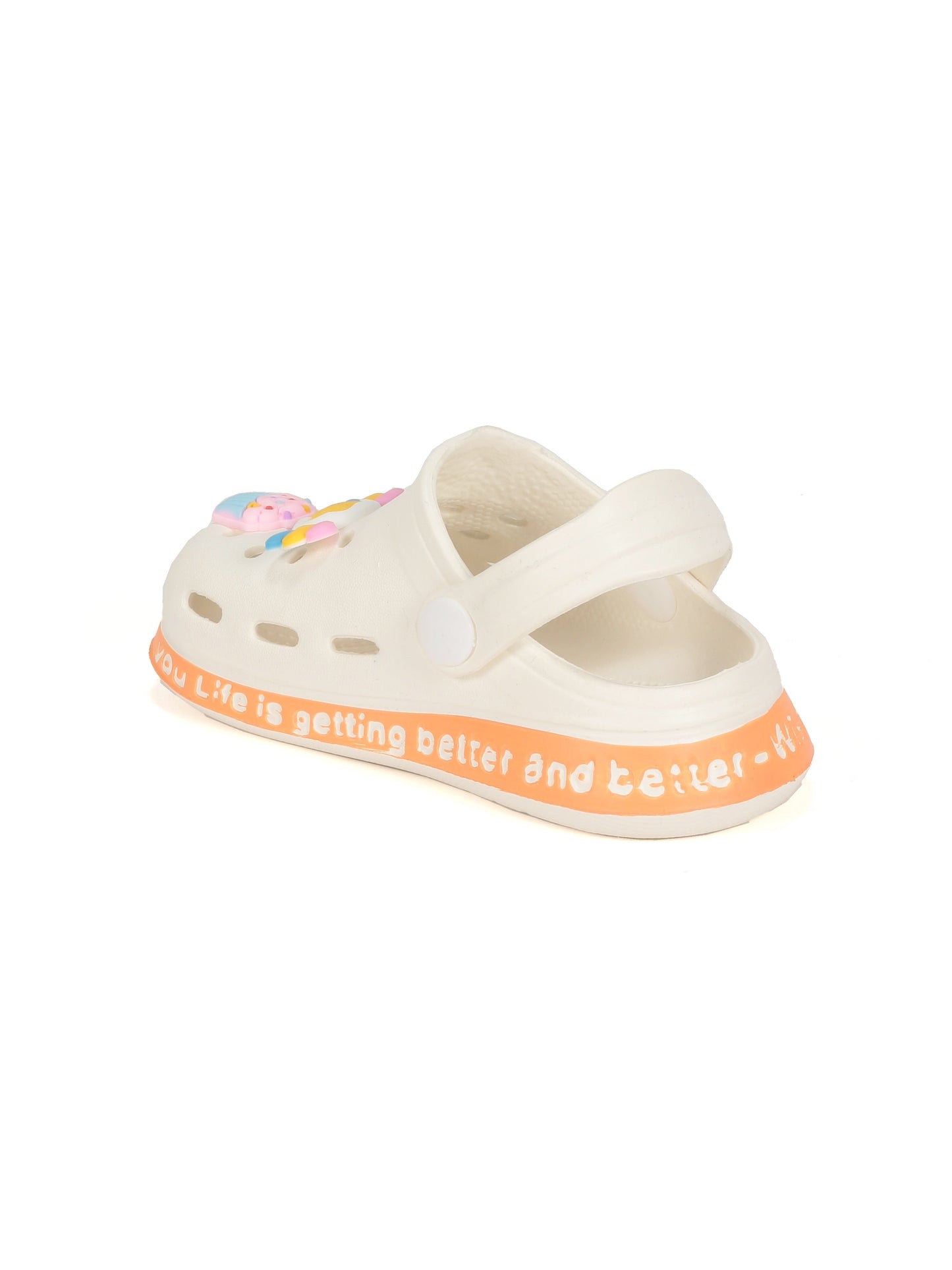 Sweet Applique Anti-Slip Clogs - Cream