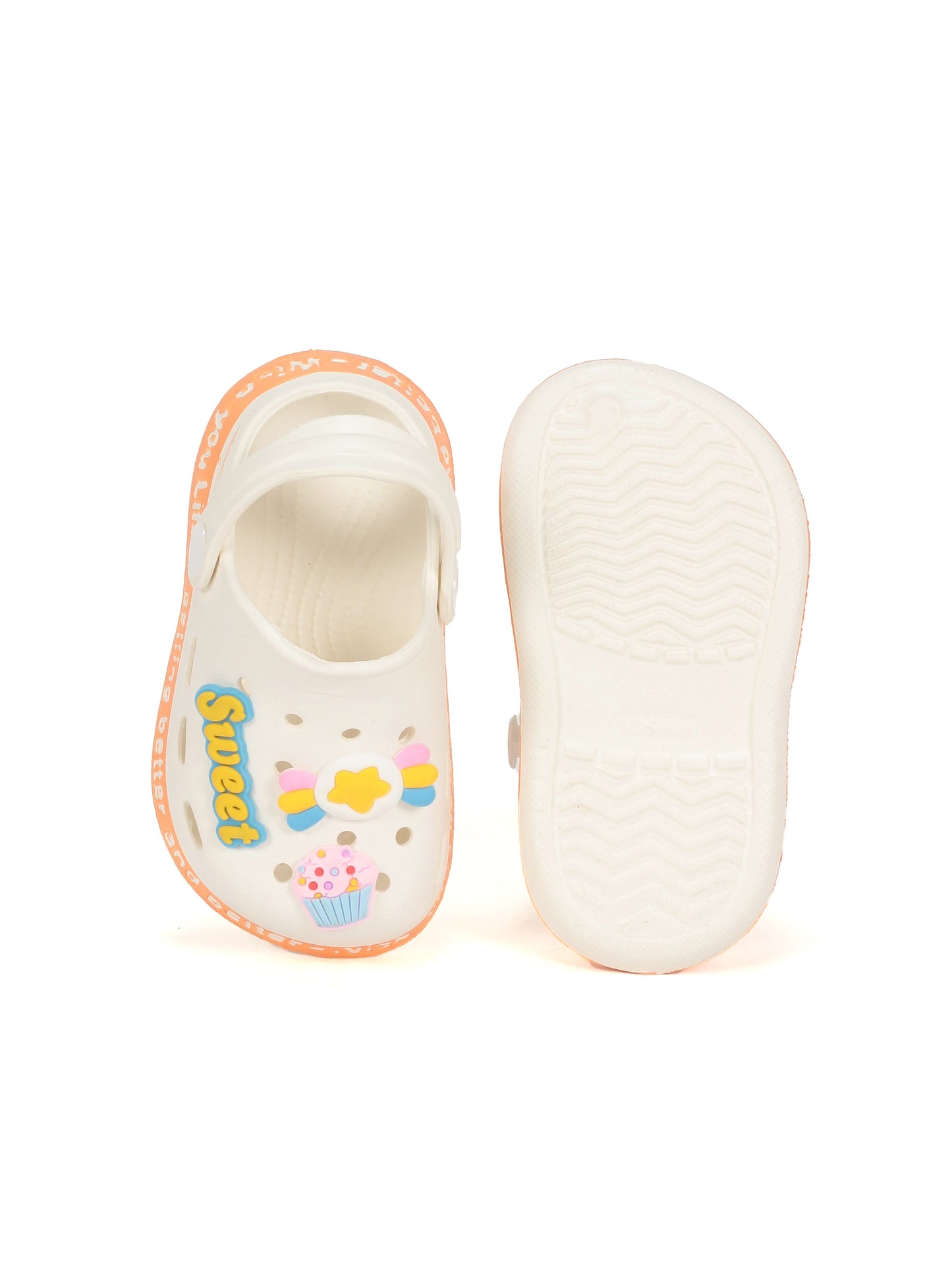 Sweet Applique Anti-Slip Clogs - Cream