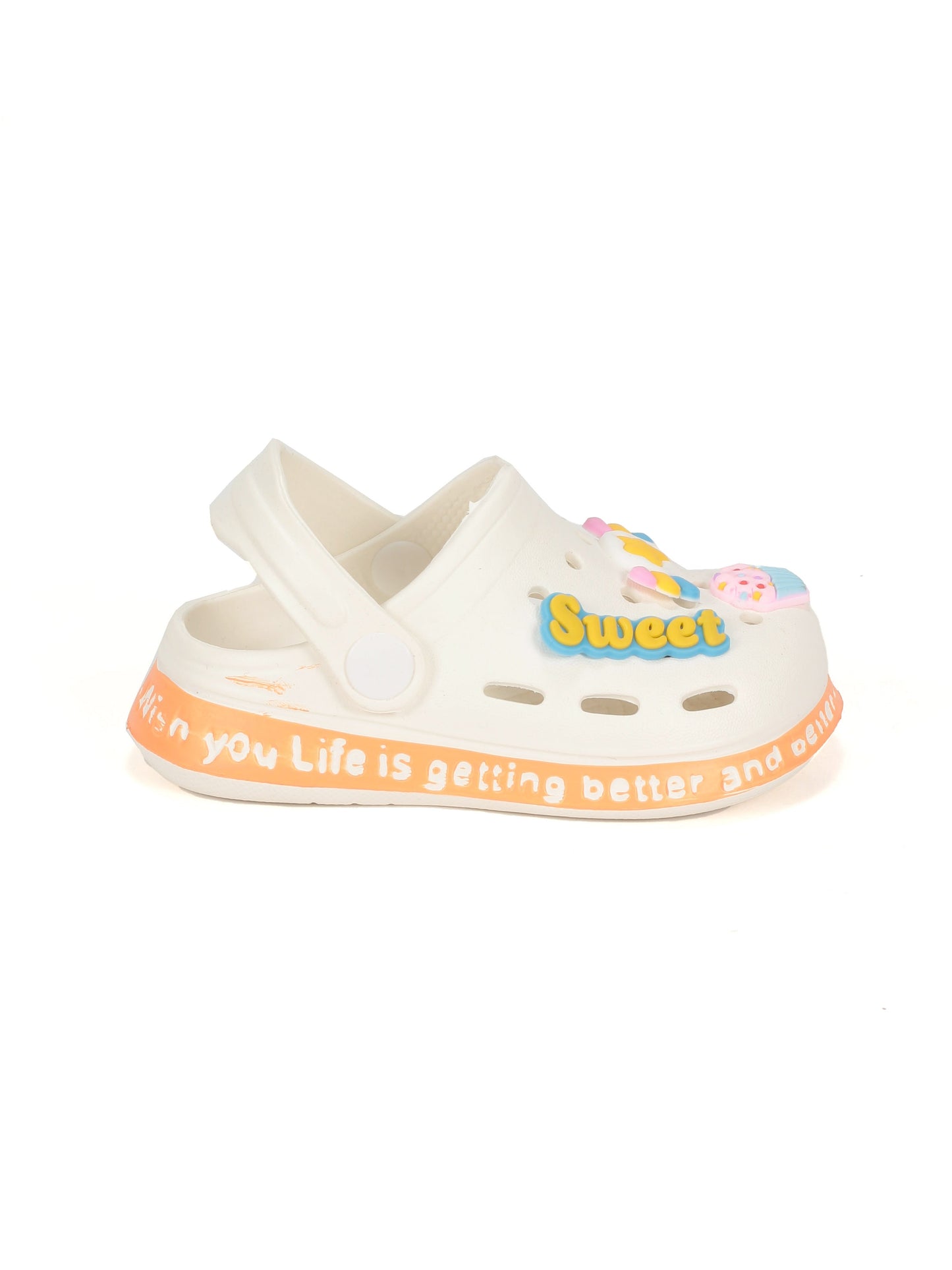 Sweet Applique Anti-Slip Clogs - Cream