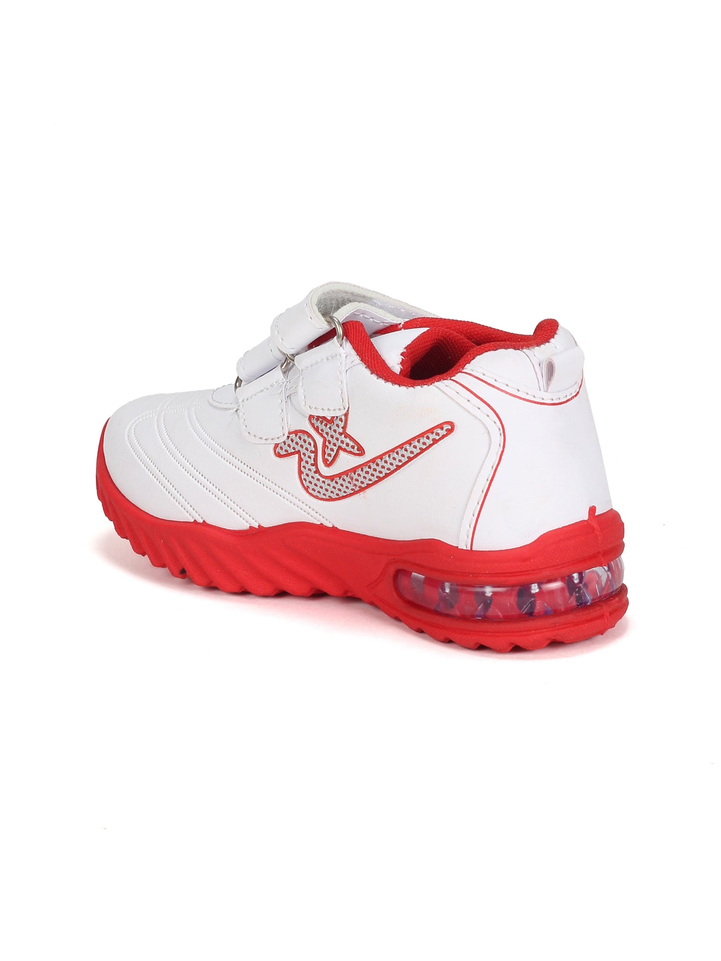 Double Velcro Casual Shoes With Light- White