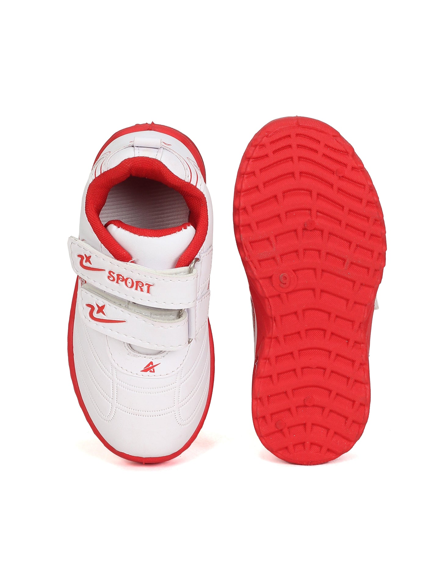 Double Velcro Casual Shoes With Light- White