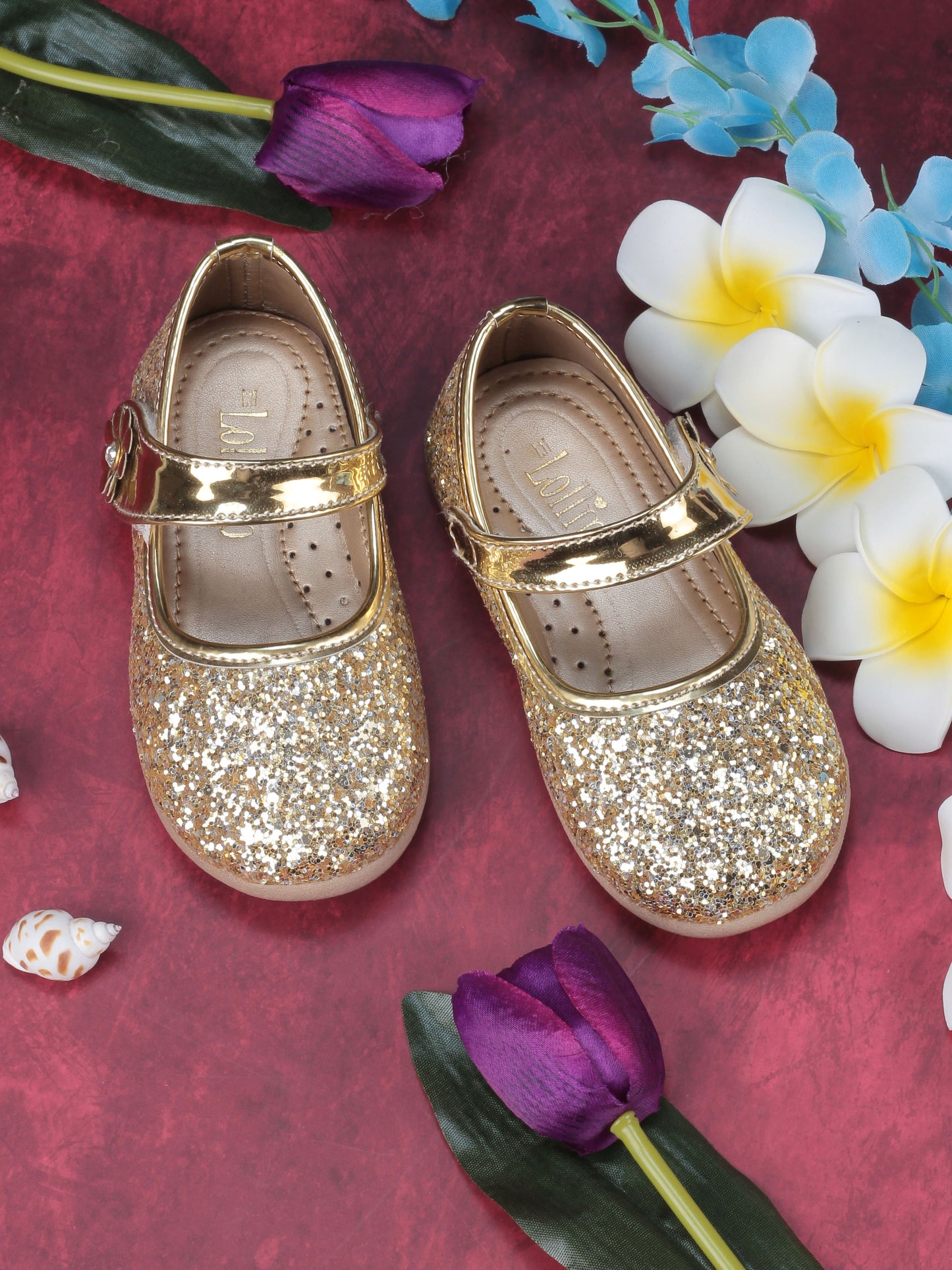 Bellies With Velcro Closure - Gold