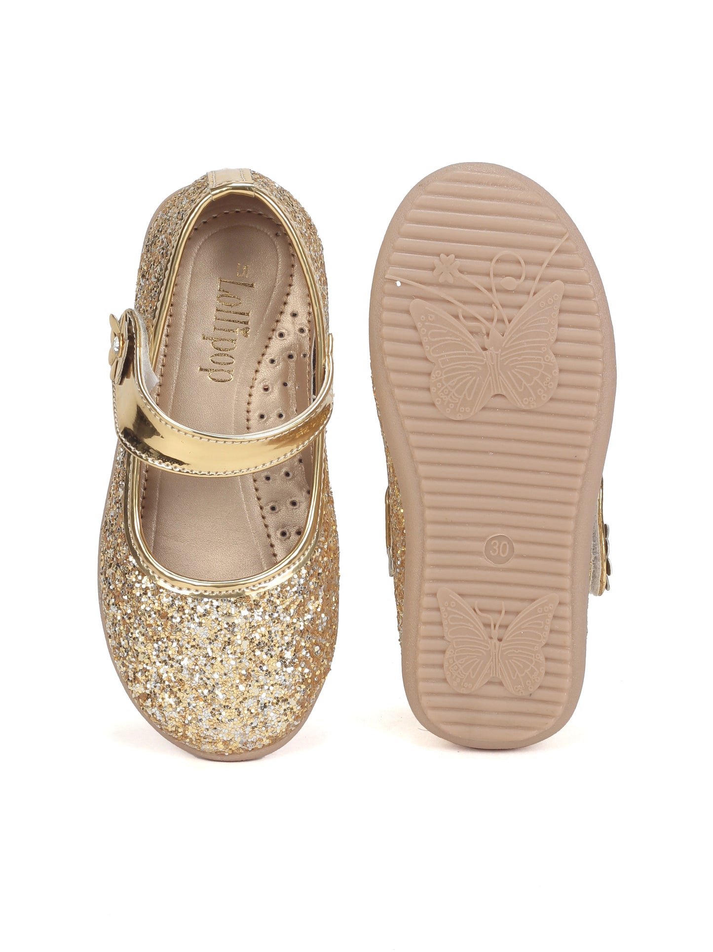 Bellies With Velcro Closure - Gold