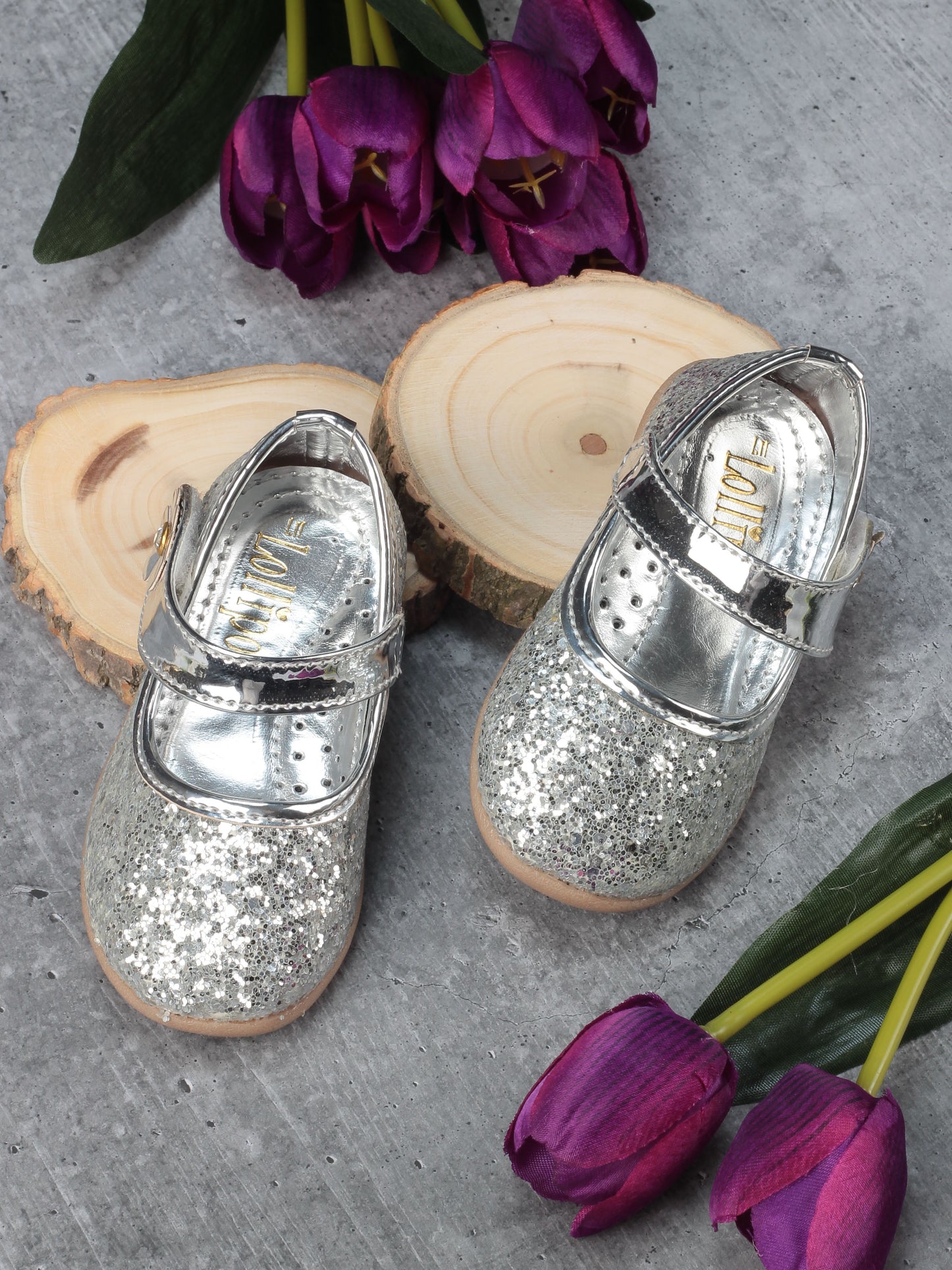 Bellies With Velcro Closure - Silver