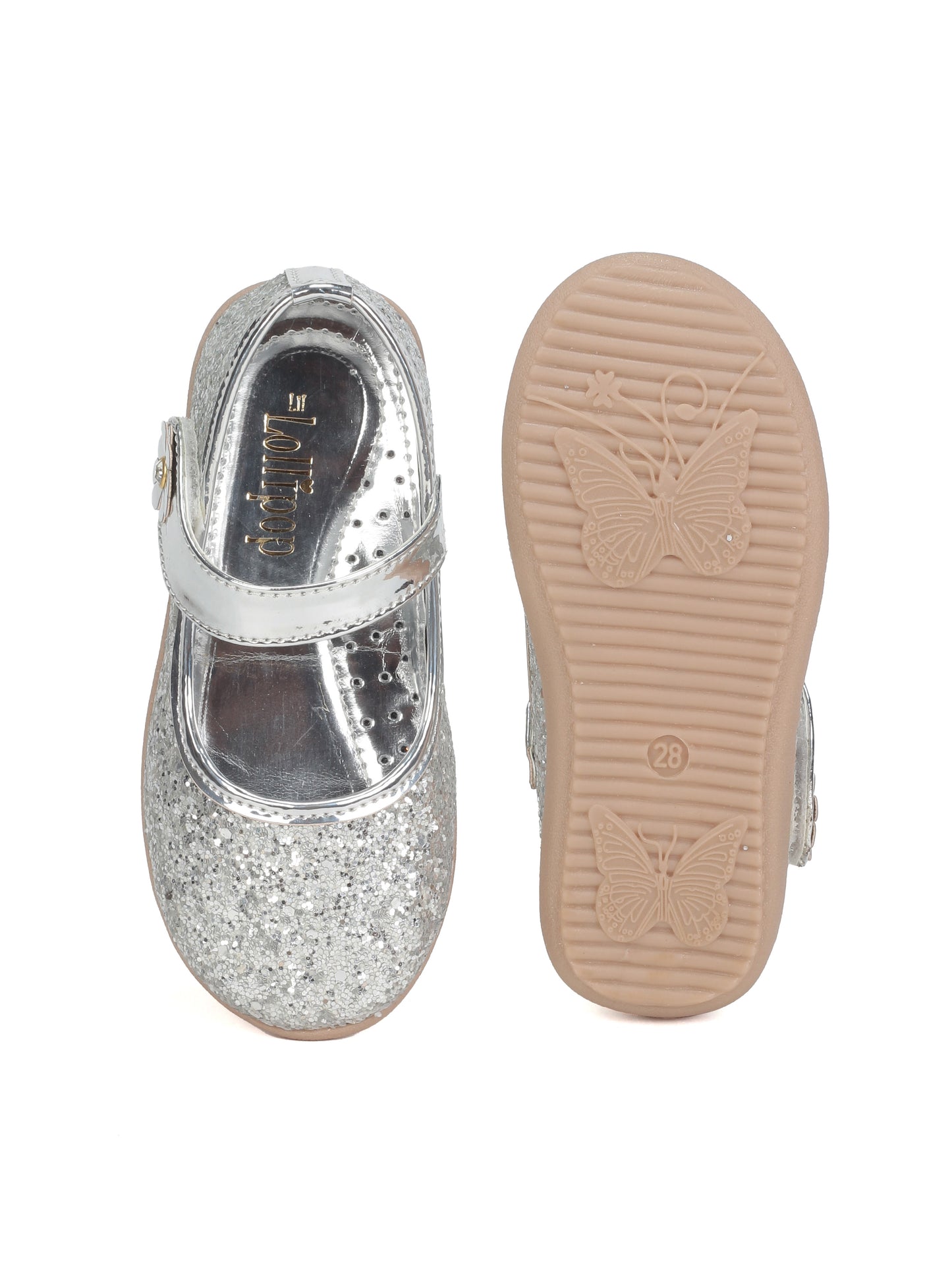 Bellies With Velcro Closure - Silver