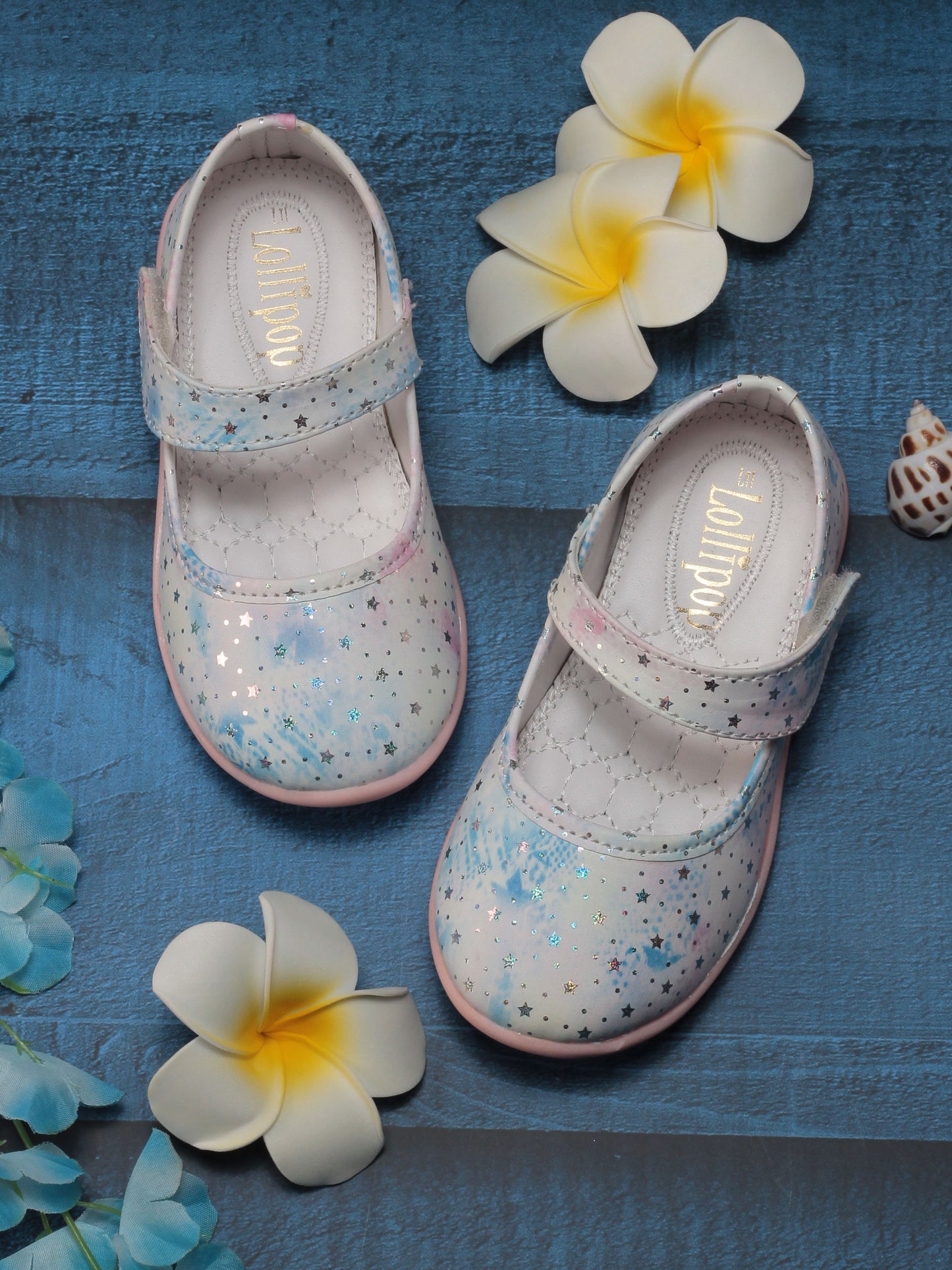 Bellies With Velcro Closure - Blue