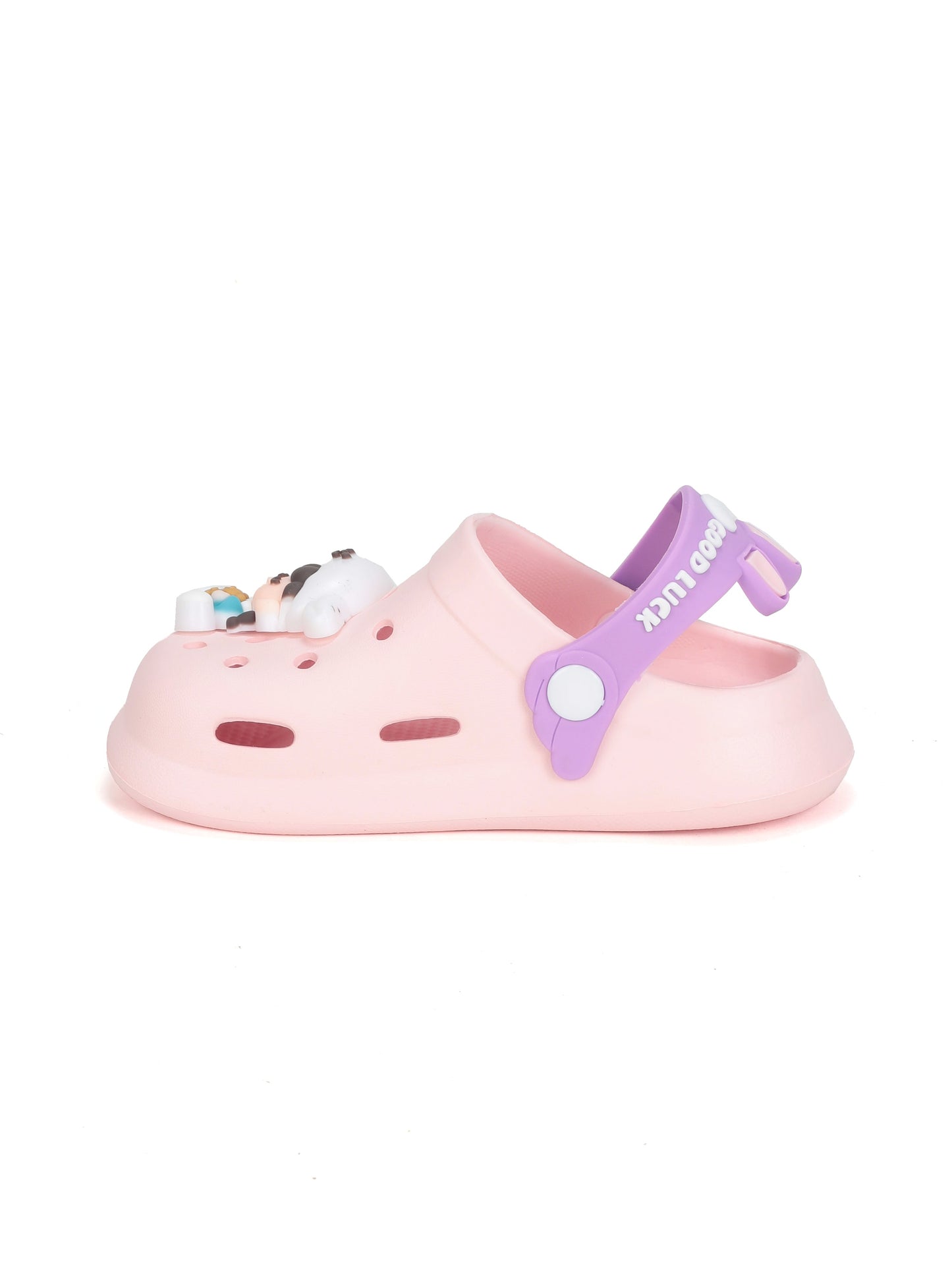 Cartoon Applique Anti-Slip Clogs - Pink