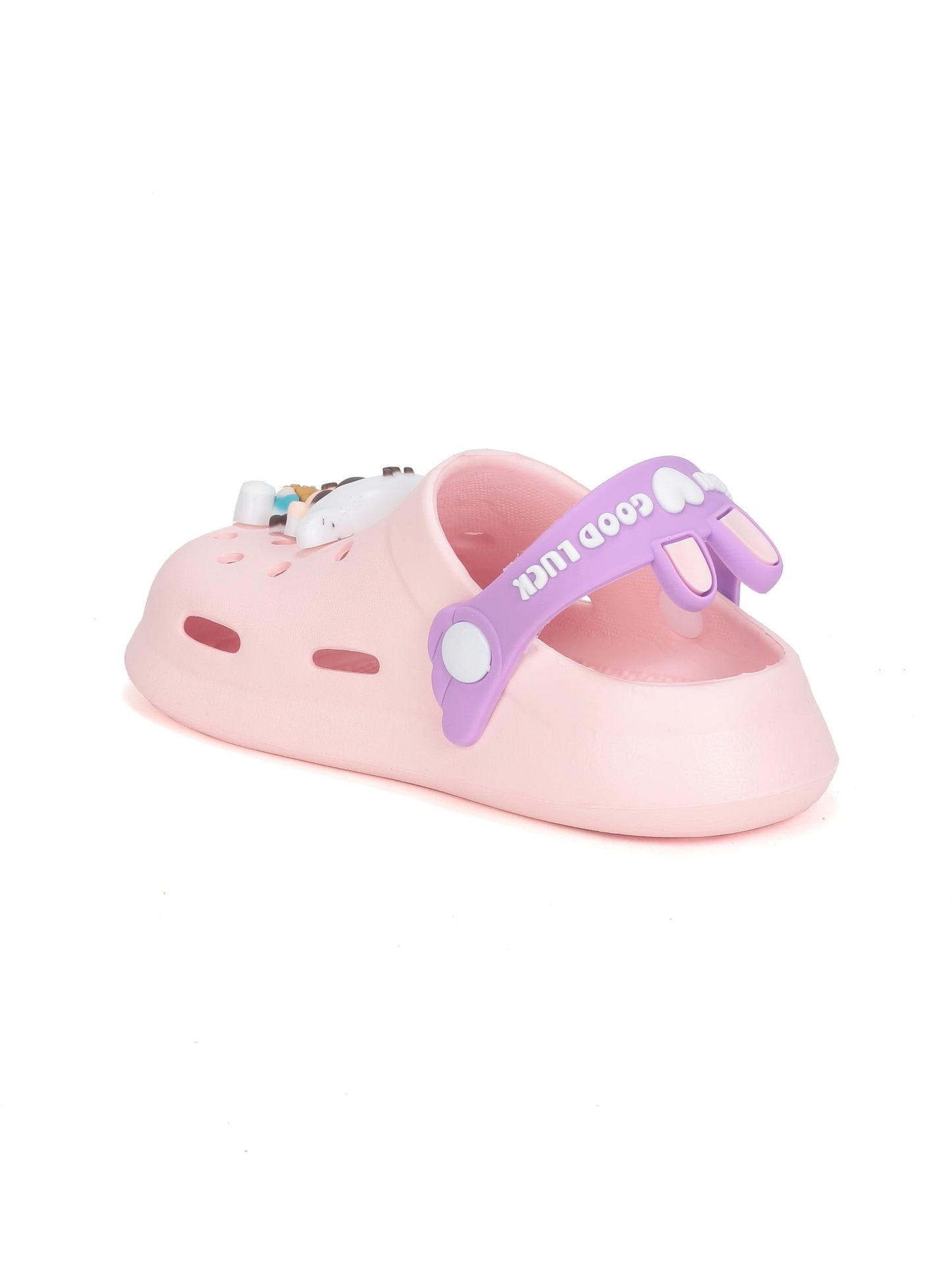 Cartoon Applique Anti-Slip Clogs - Pink