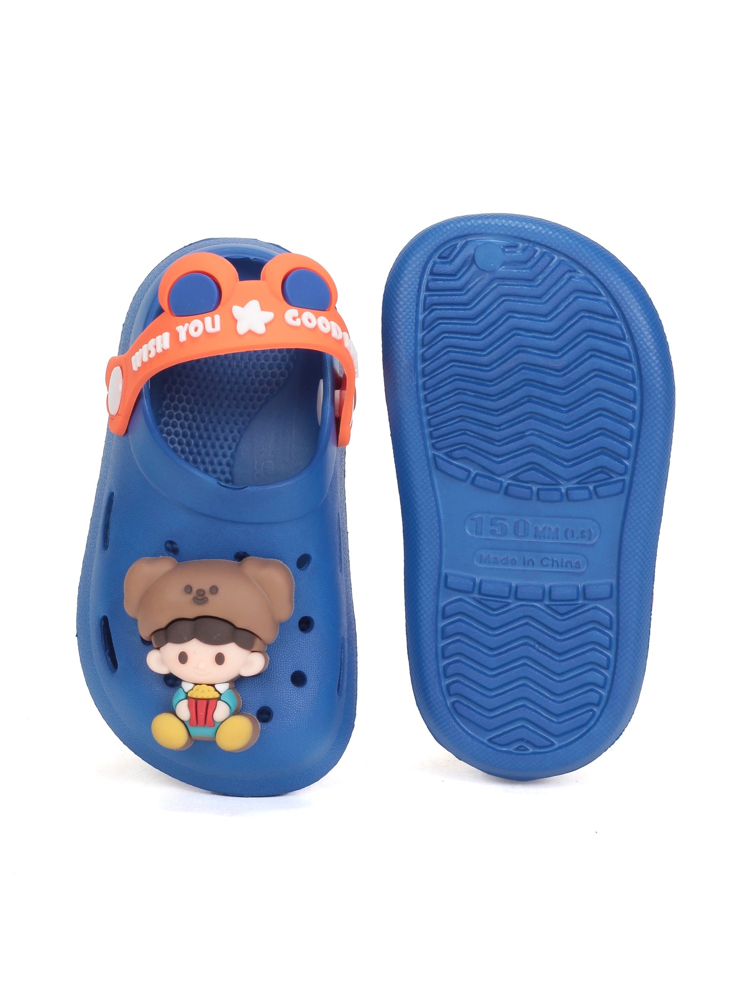 Cartoon Applique Anti-Slip Clogs - Navy Blue