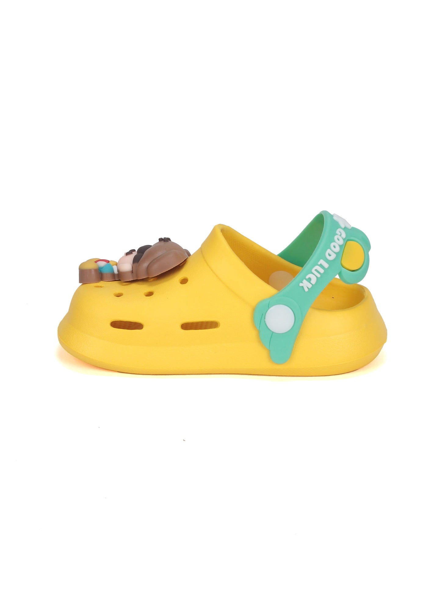 Cartoon Applique Anti-Slip Clogs - Yellow
