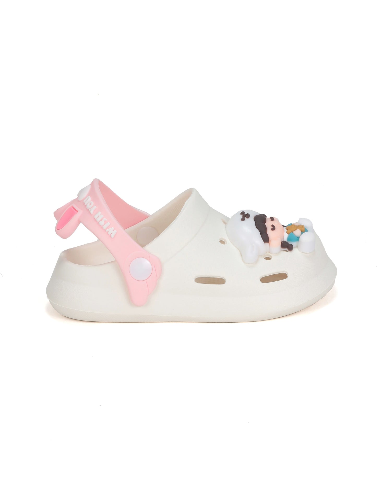 Cartoon Applique Anti-Slip Clogs - Cream