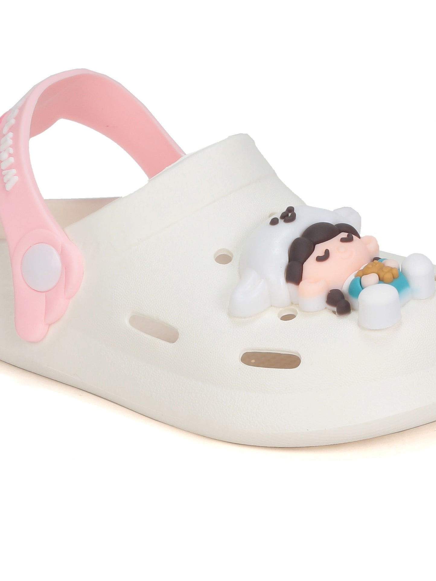 Cartoon Applique Anti-Slip Clogs - Cream