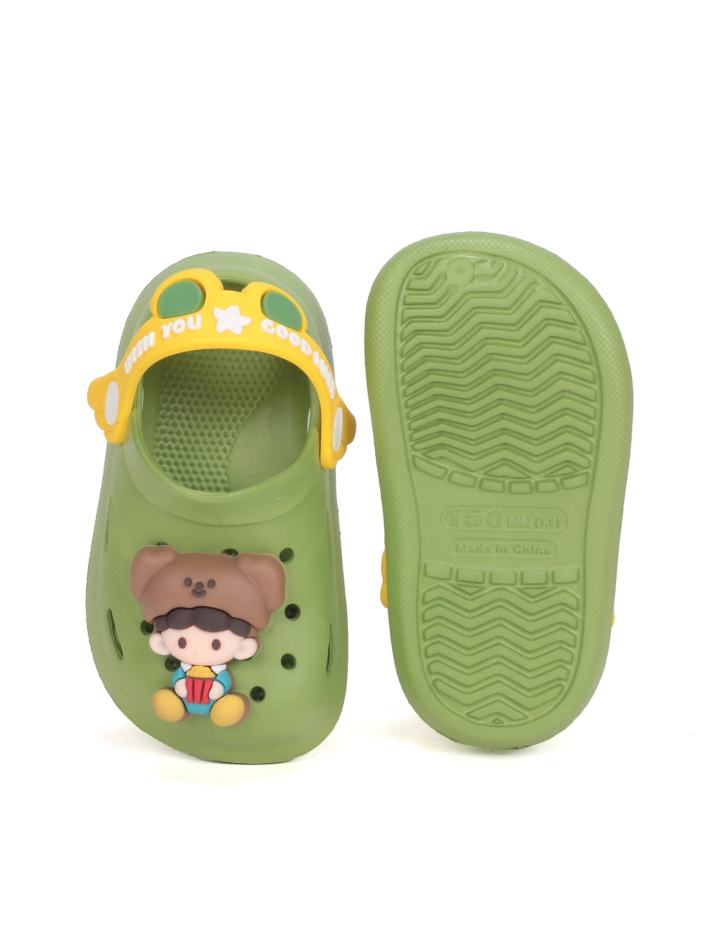 Cartoon Applique Anti-Slip Clogs - Green