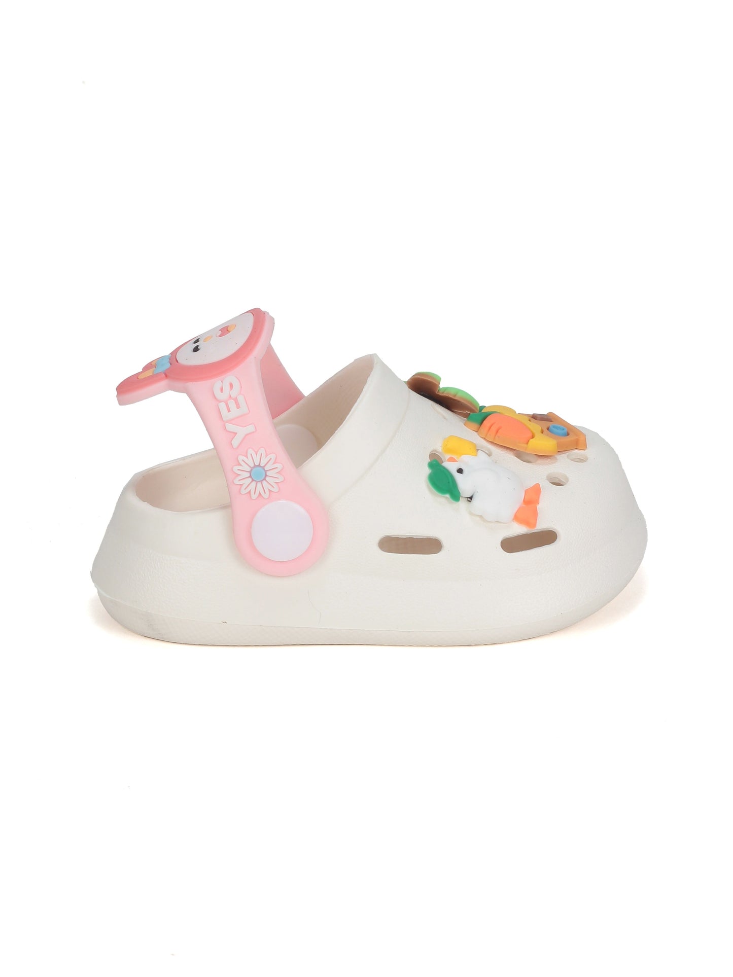Cartoon Applique Anti-Slip Clogs - Cream