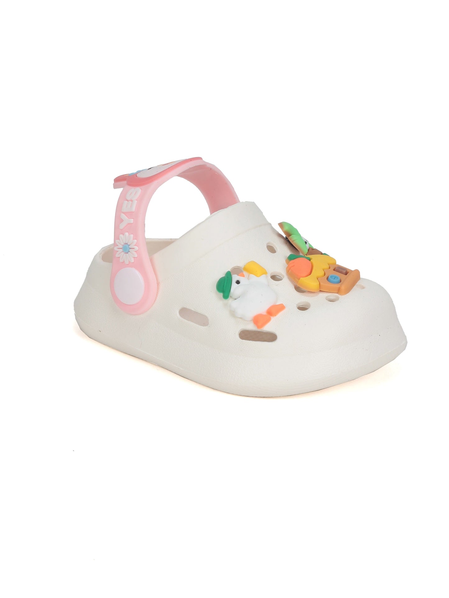 Cartoon Applique Anti-Slip Clogs - Cream