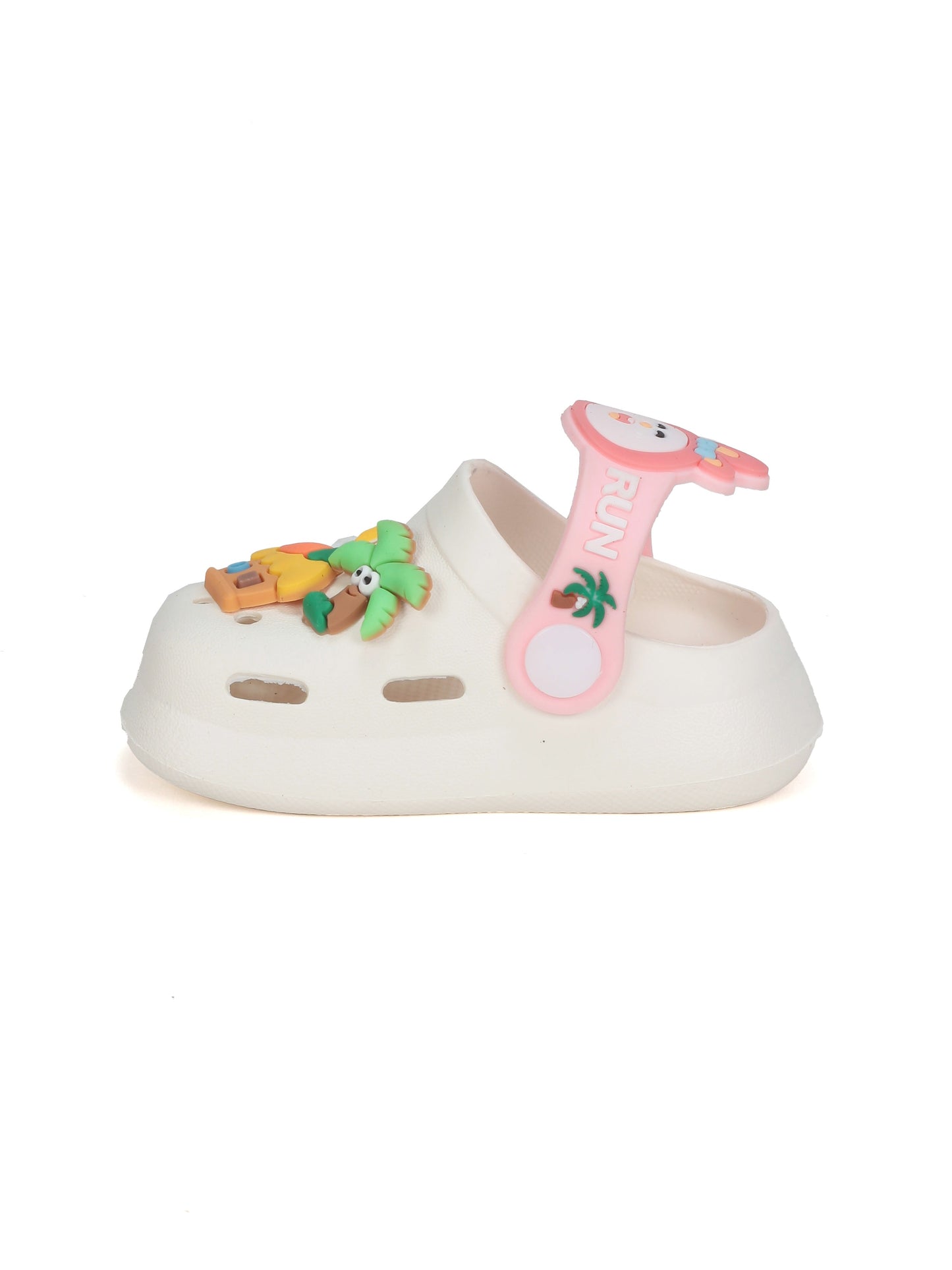 Cartoon Applique Anti-Slip Clogs - Cream