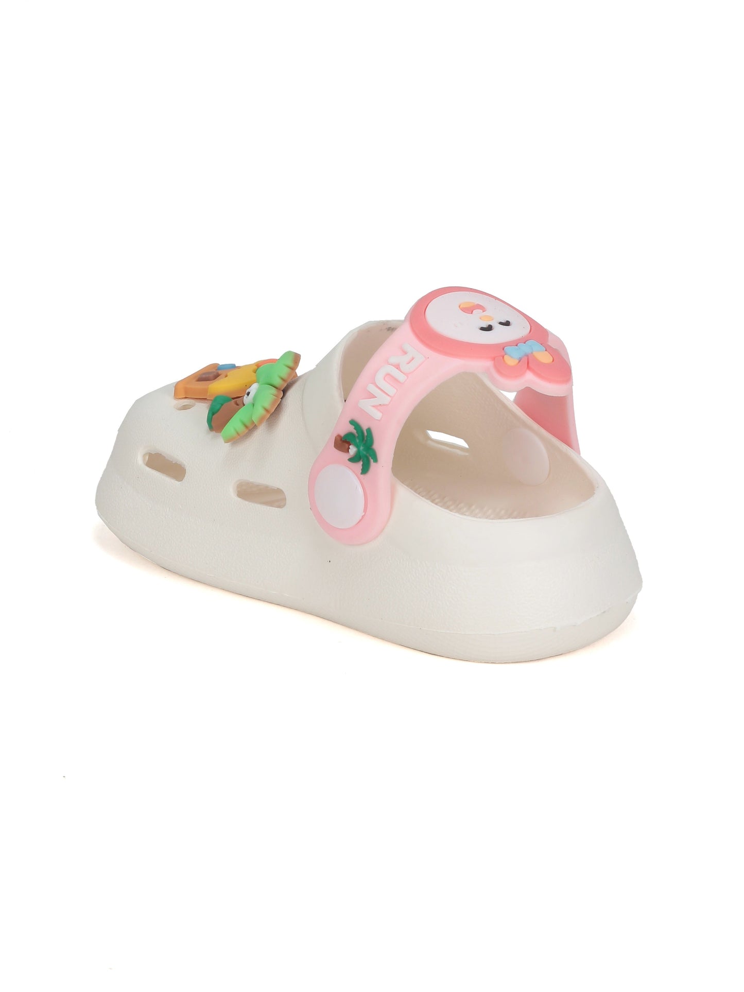 Cartoon Applique Anti-Slip Clogs - Cream