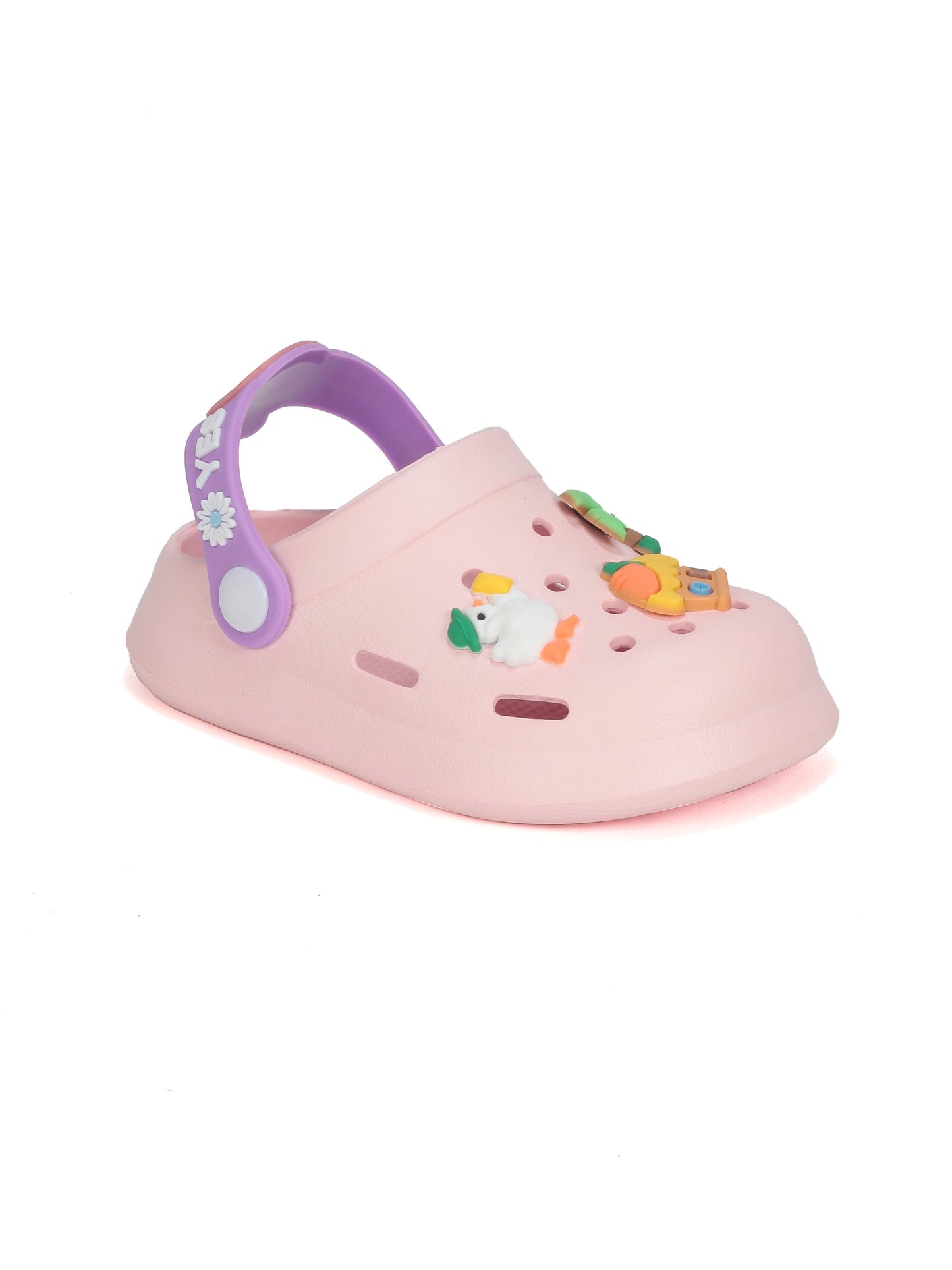 Cartoon Applique Anti-Slip Clogs - Pink