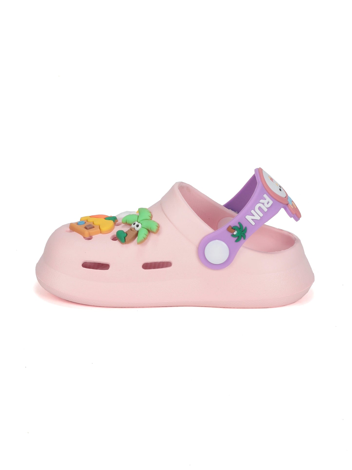 Cartoon Applique Anti-Slip Clogs - Pink