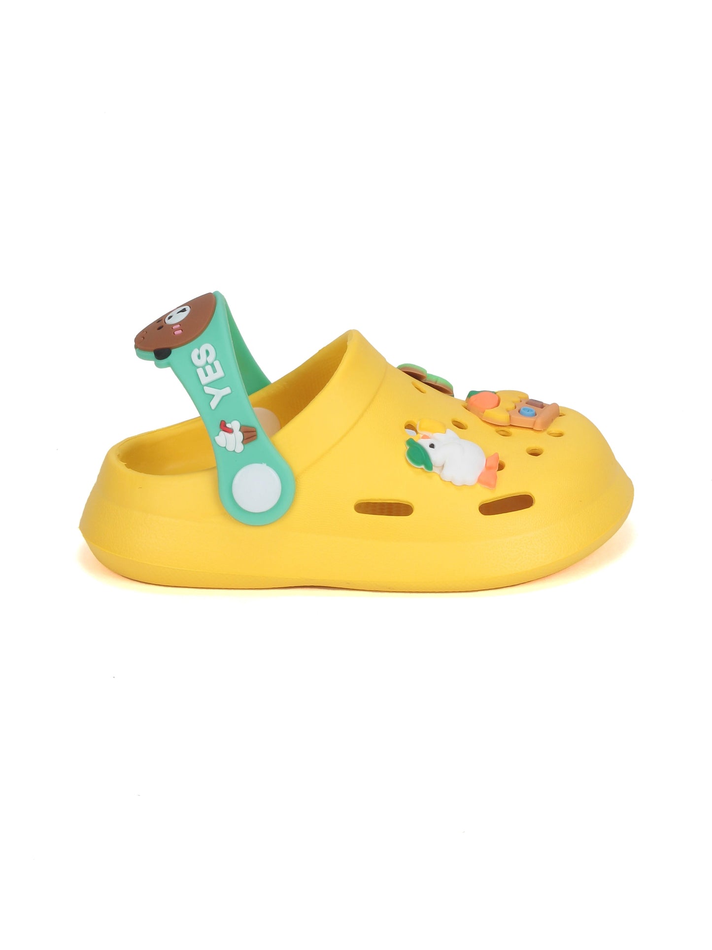 Cartoon Applique Anti-Slip Clogs - Yellow