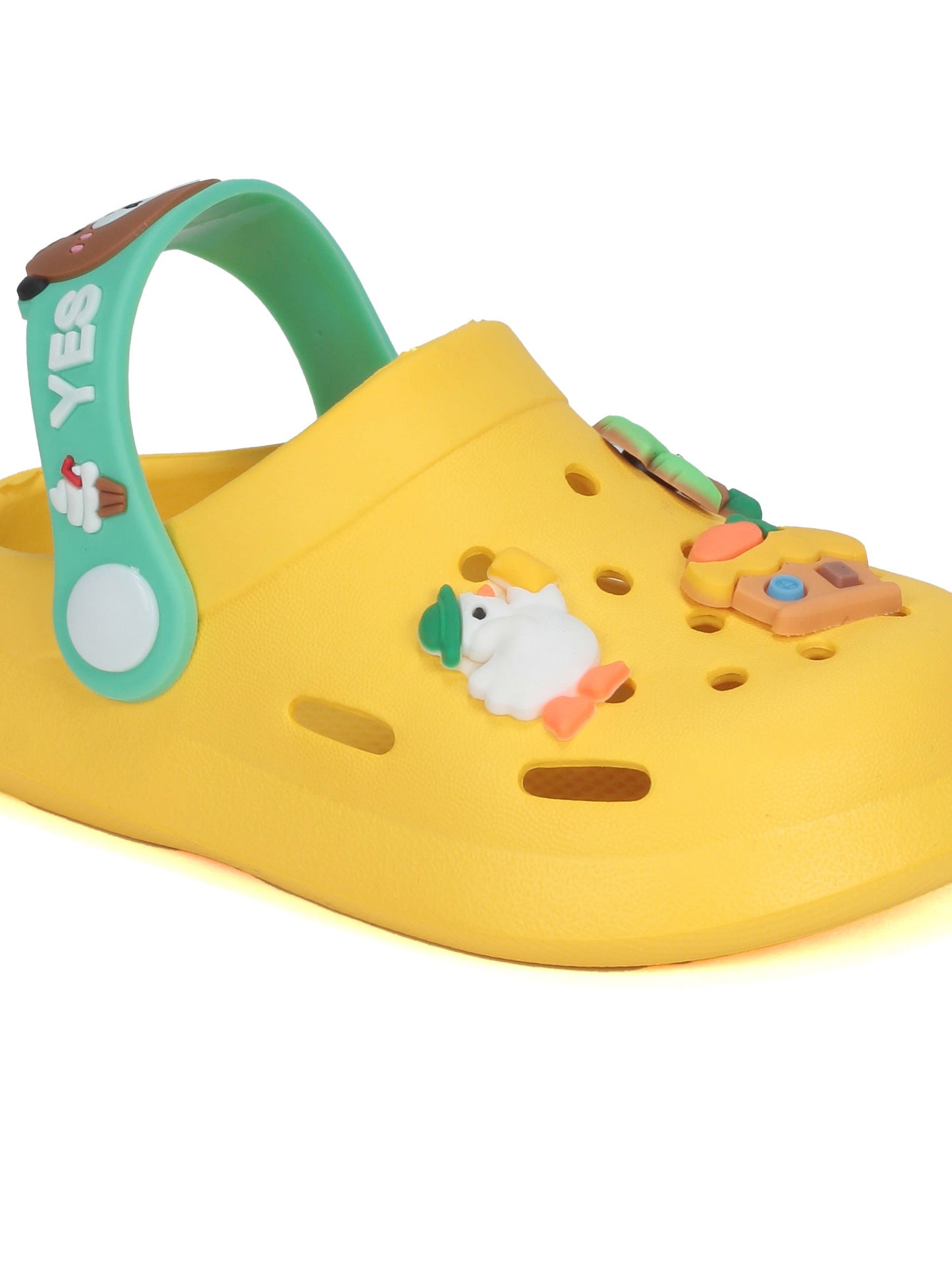Cartoon Applique Anti-Slip Clogs - Yellow