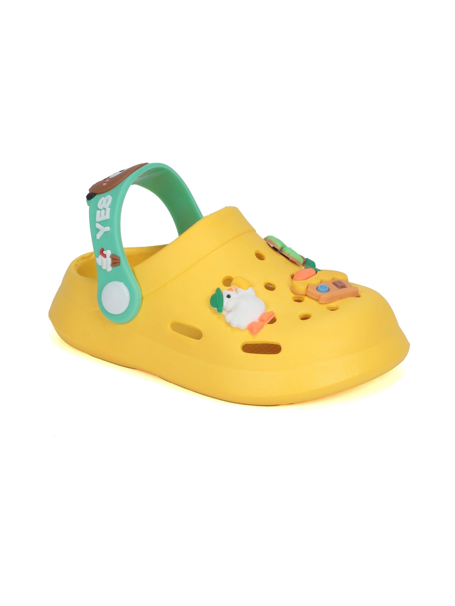 Cartoon Applique Anti-Slip Clogs - Yellow