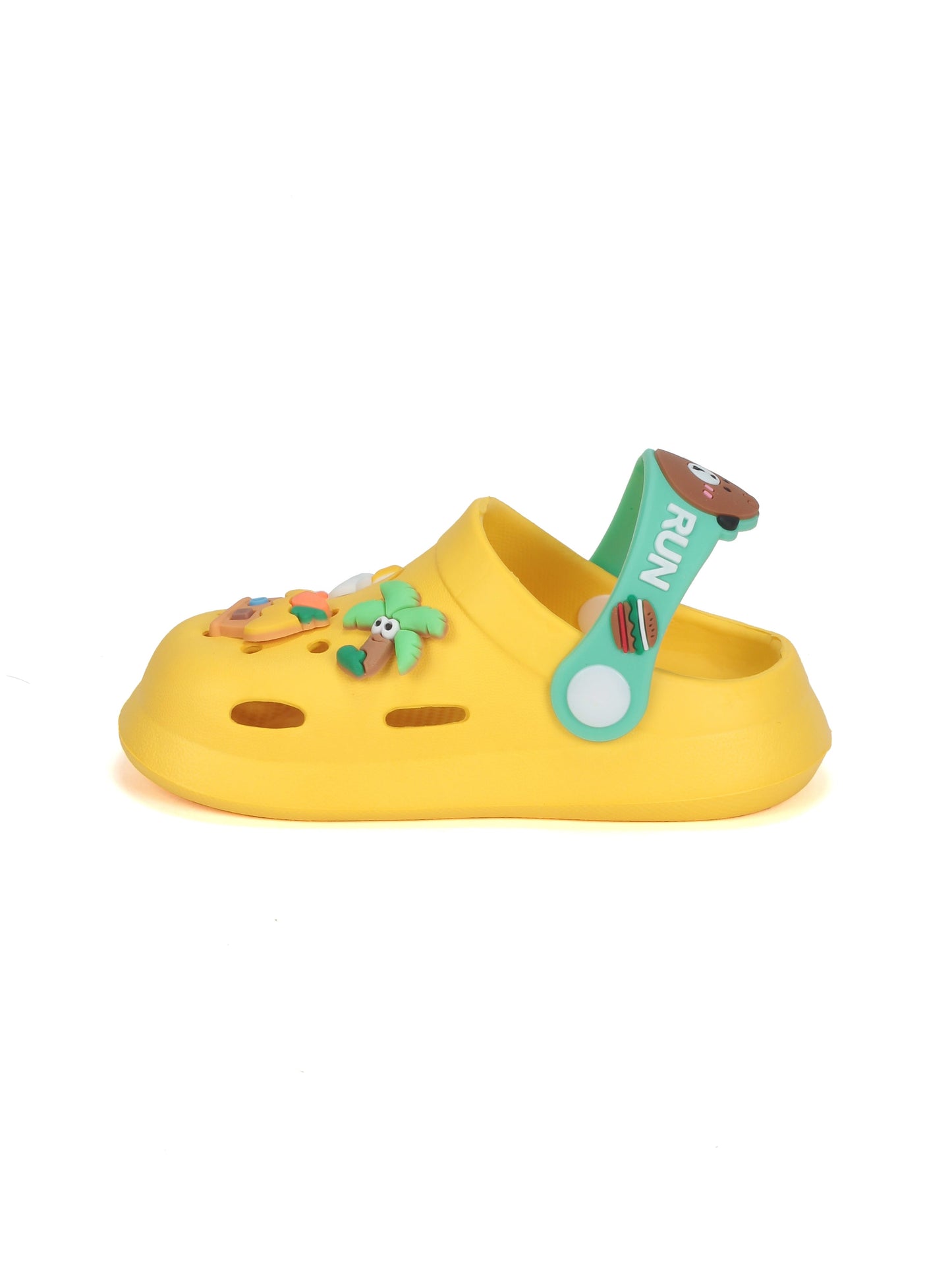 Cartoon Applique Anti-Slip Clogs - Yellow