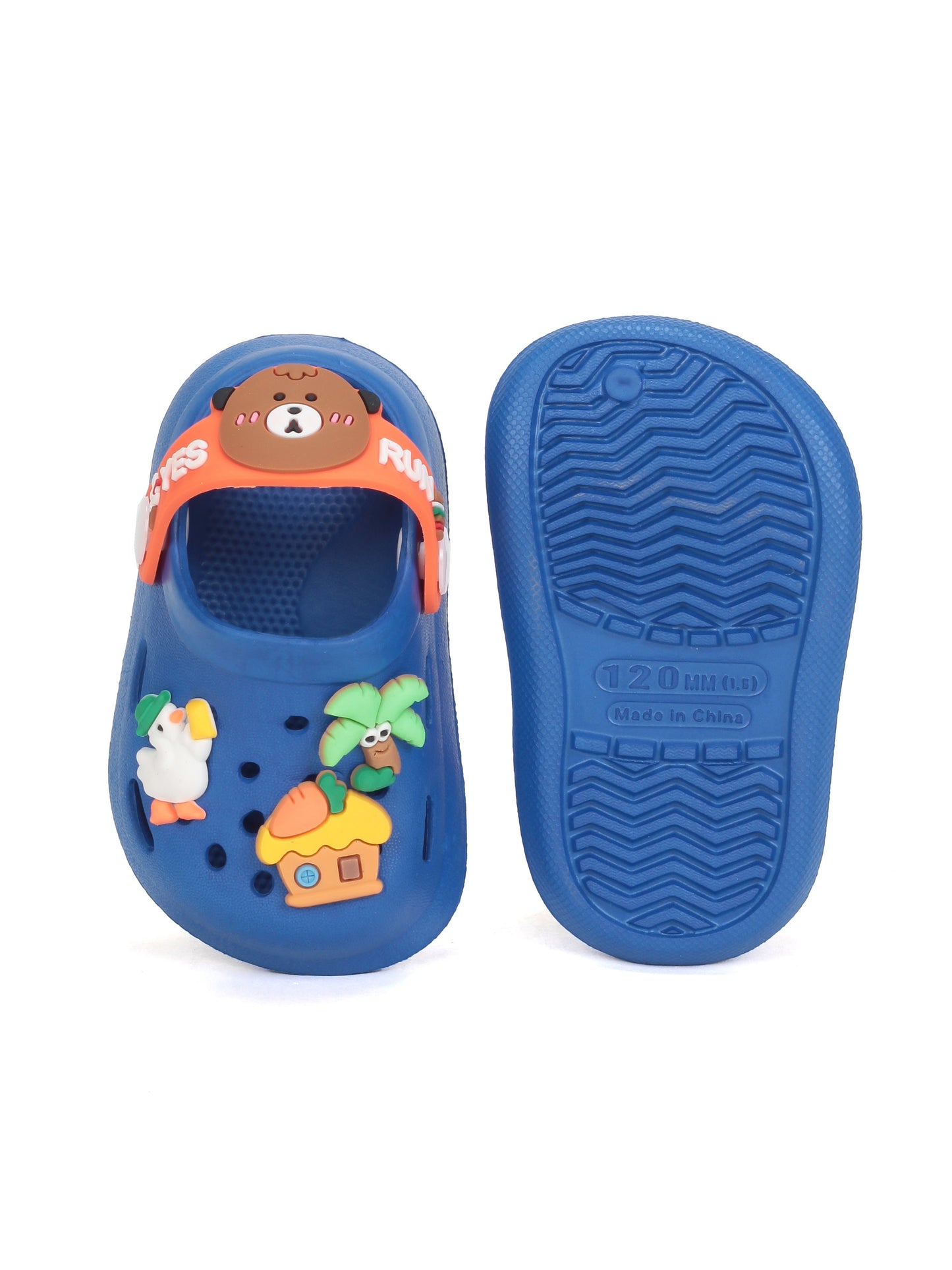 Cartoon Applique Anti-Slip Clogs - Navy Blue