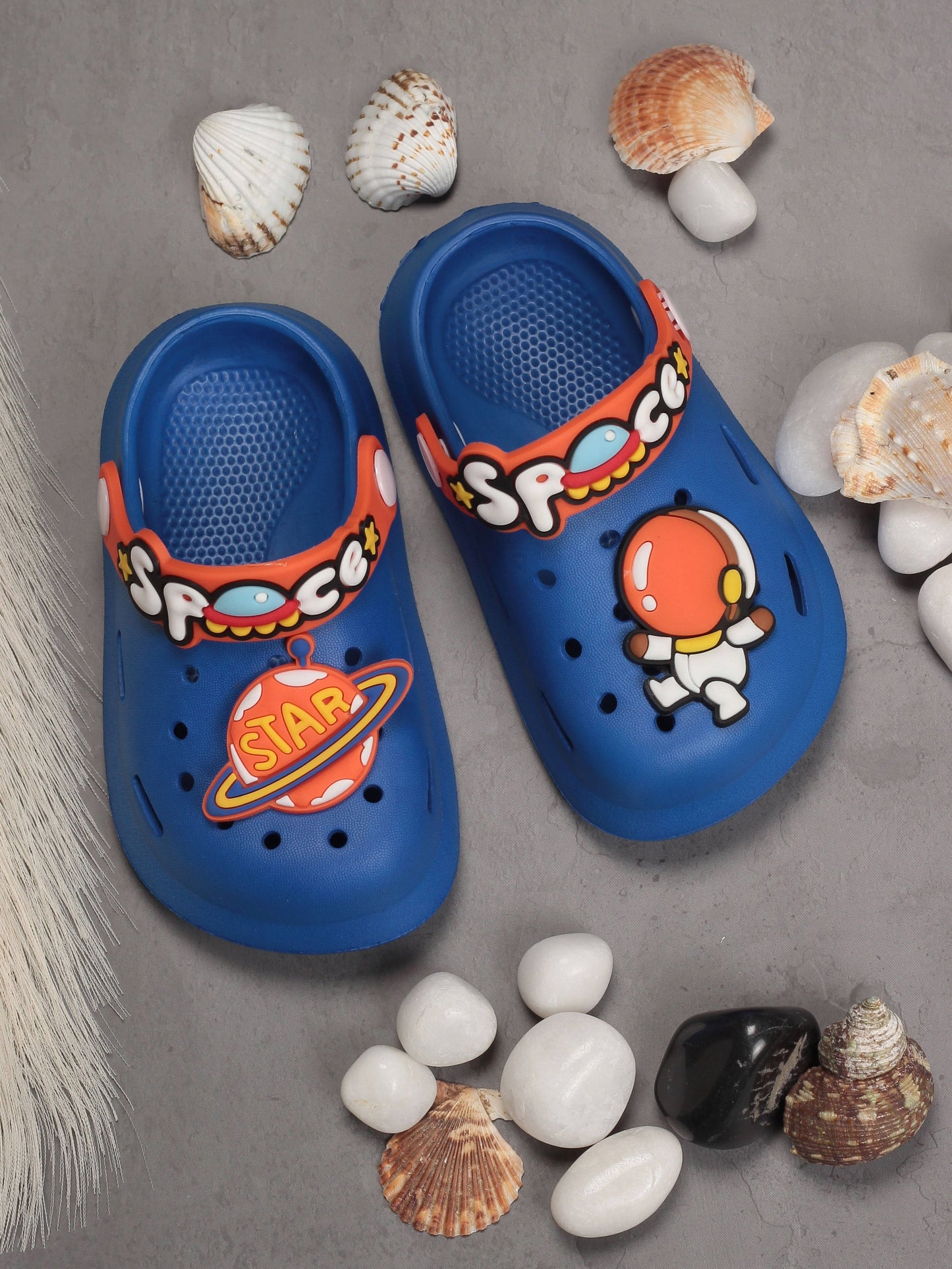 Space Astronaut Applique Anti-Slip Clogs - Navy Blue