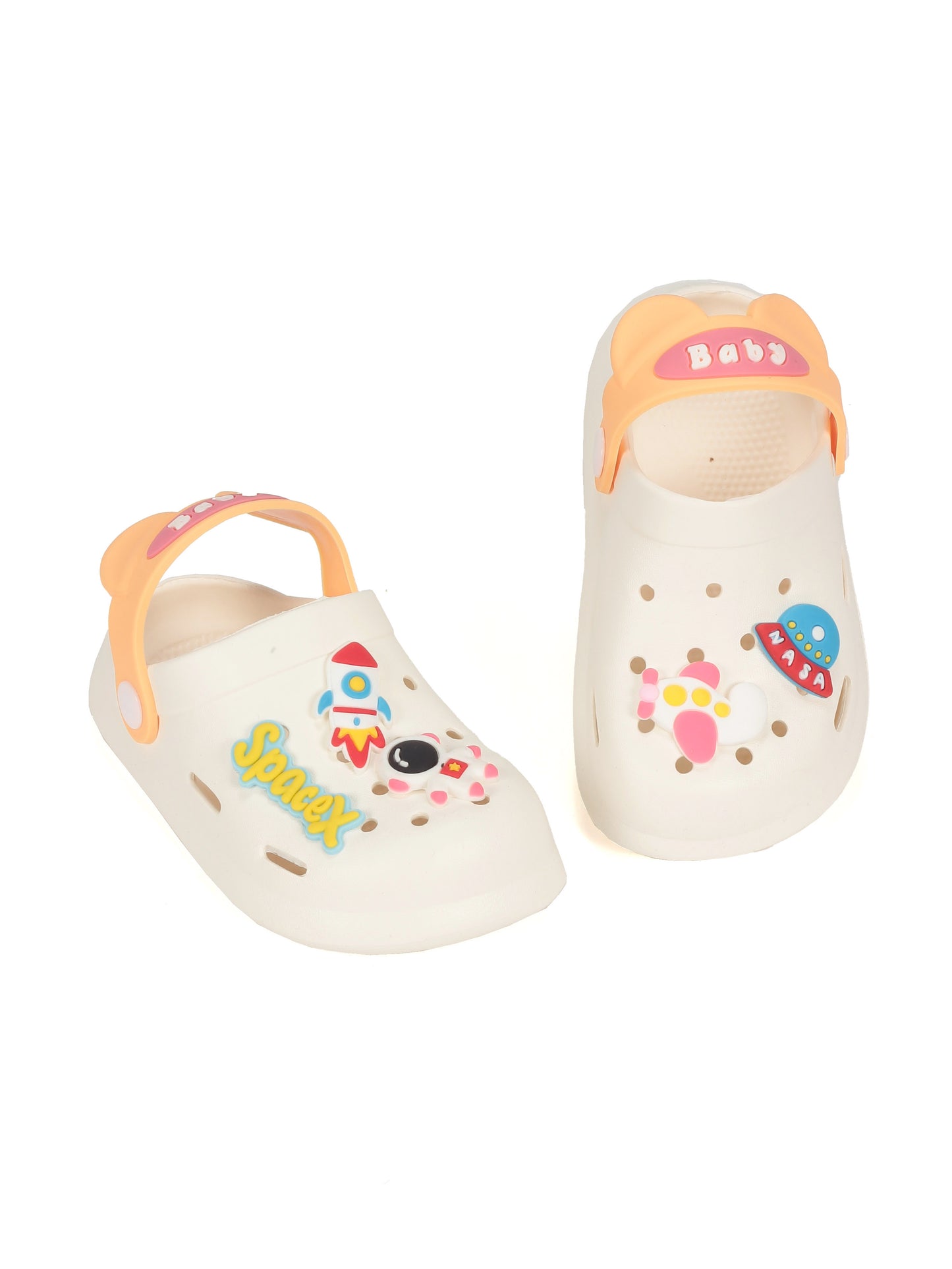 Baby Space Applique Anti-Slip Clogs - Cream