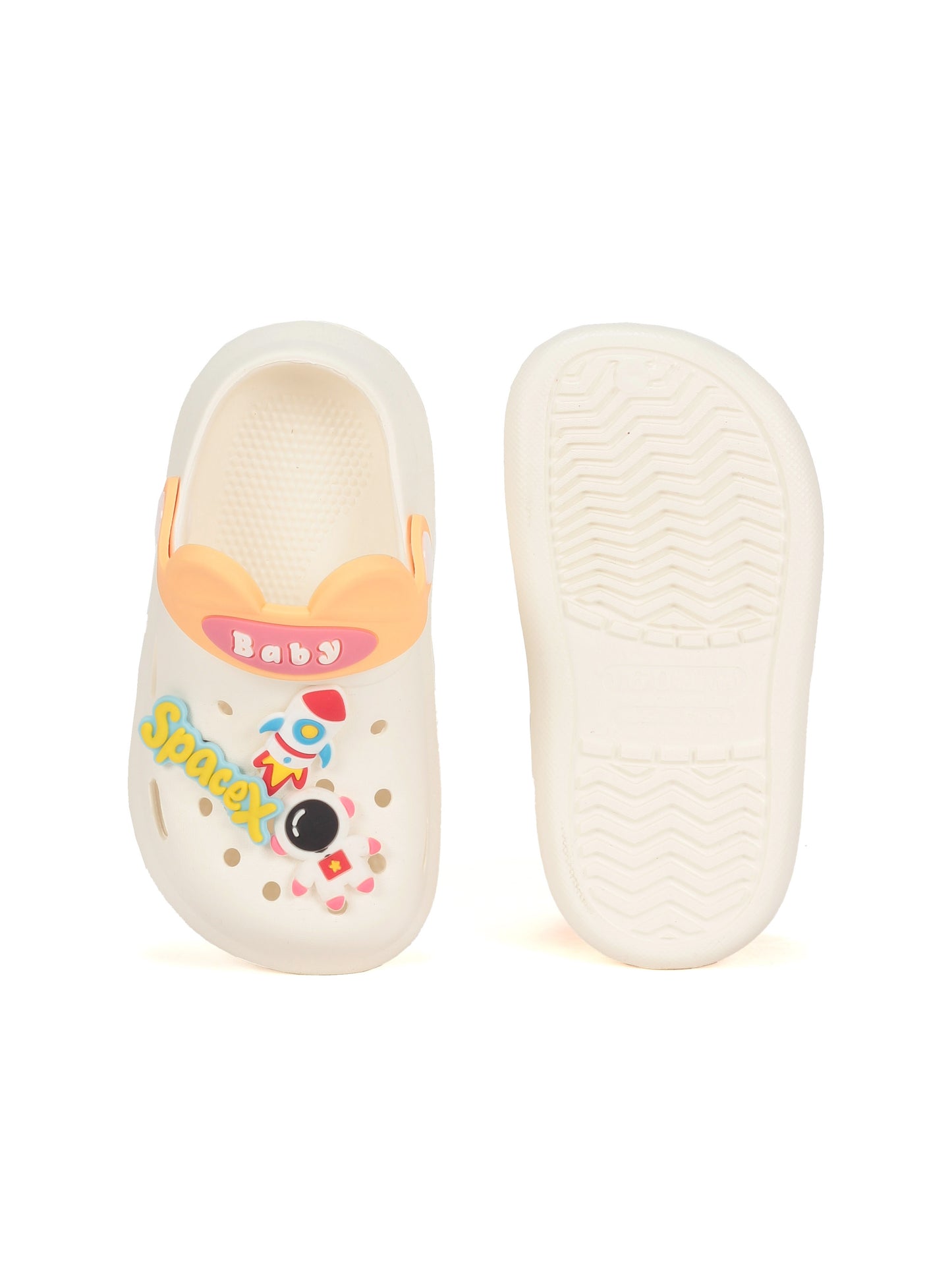 Baby Space Applique Anti-Slip Clogs - Cream
