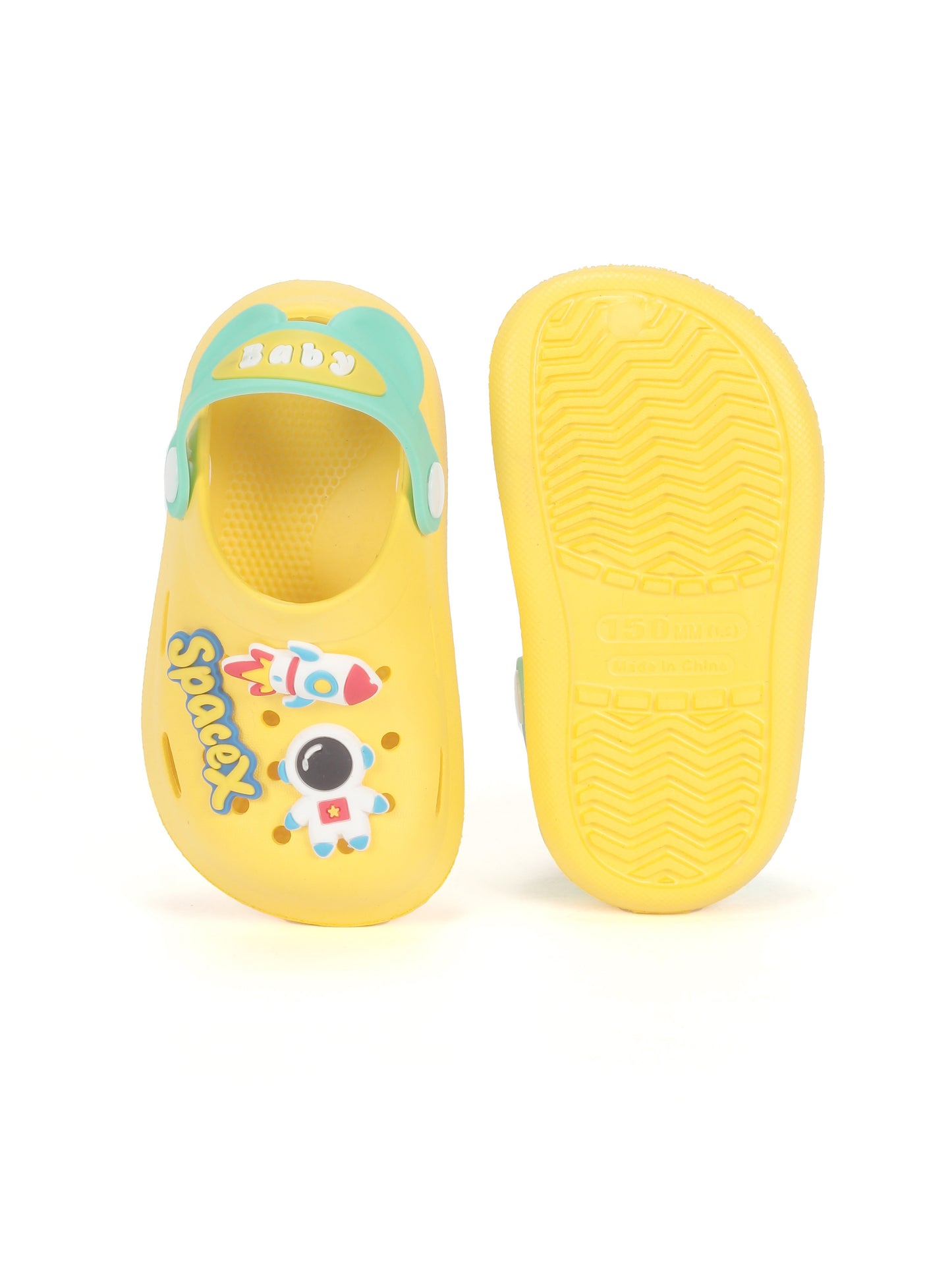 Baby Space Applique Anti-Slip Clogs - Yellow