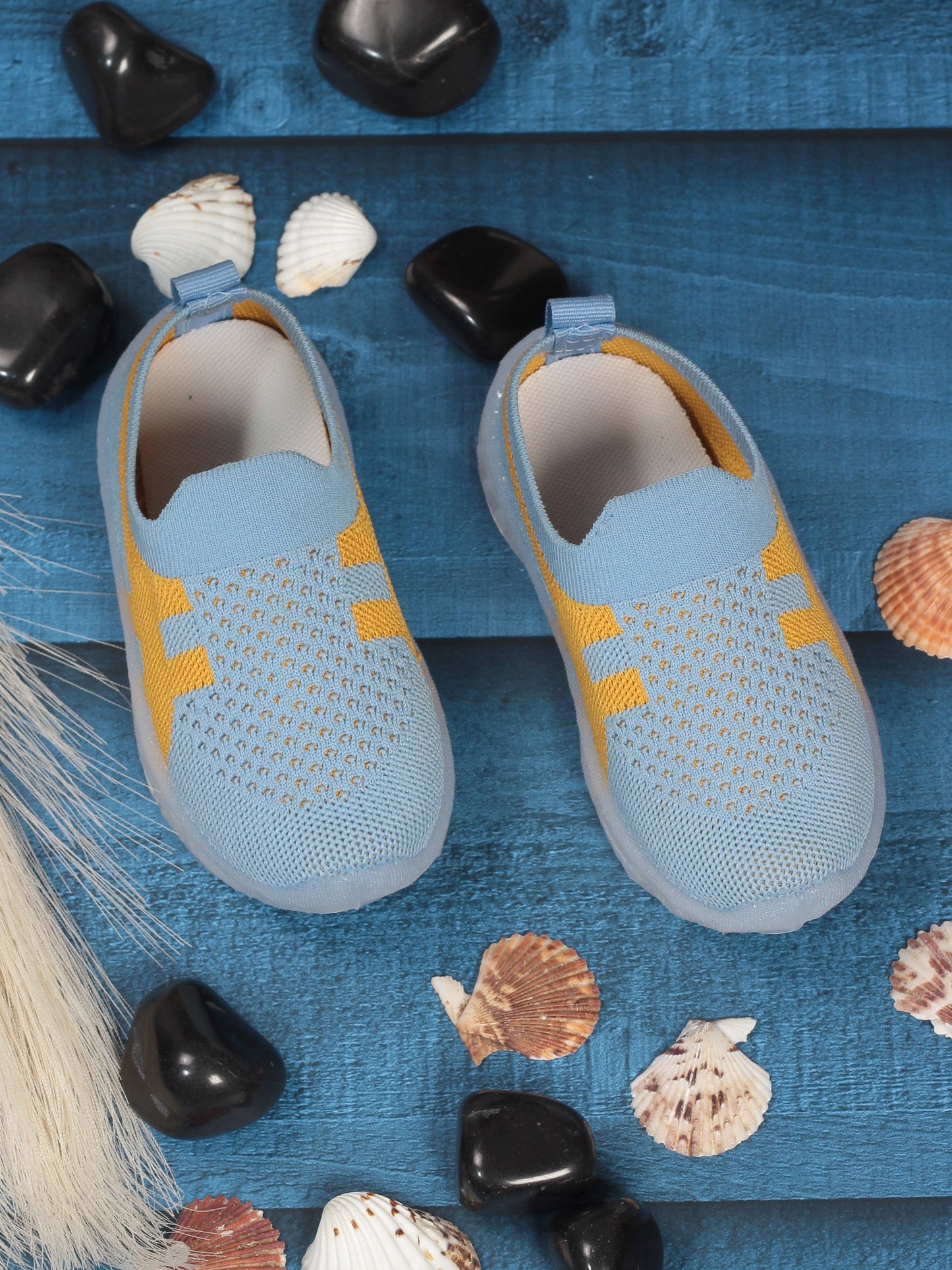 Casual Slip On Shoes With Led Light - Blue