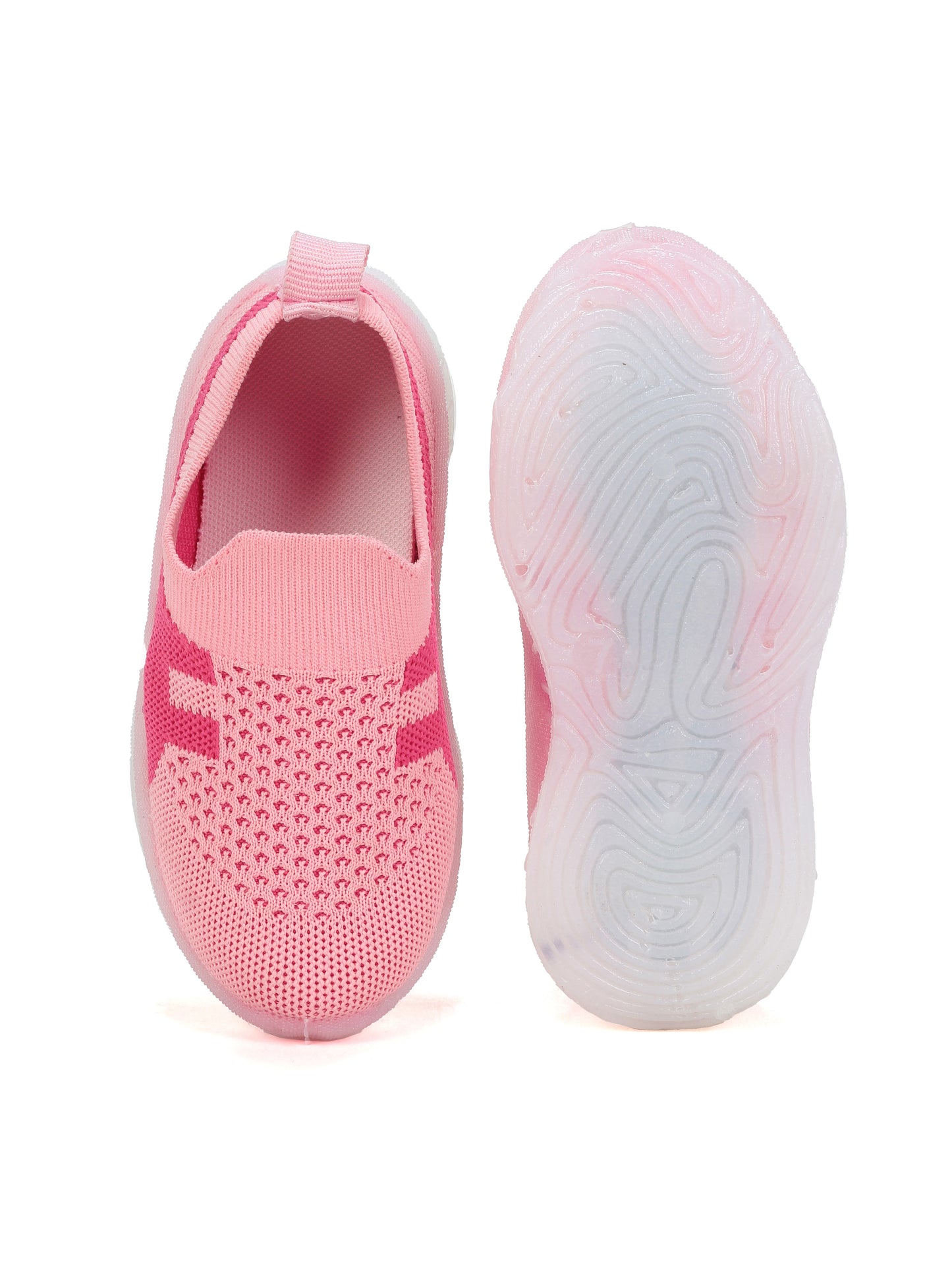Casual Slip On Shoes With Led Light - Pink