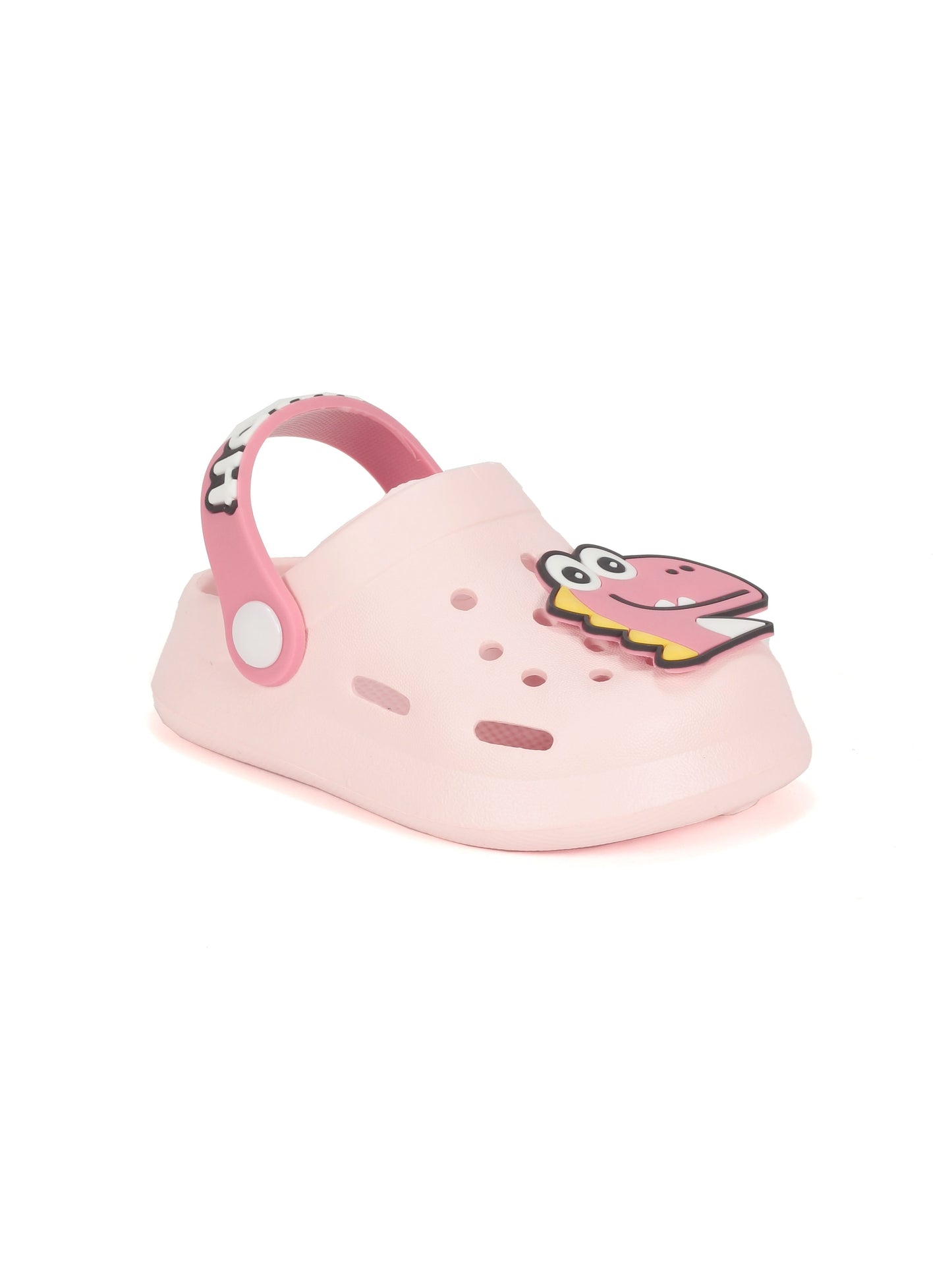 Dinosaur Applique Anti-Slip Clogs - Pink