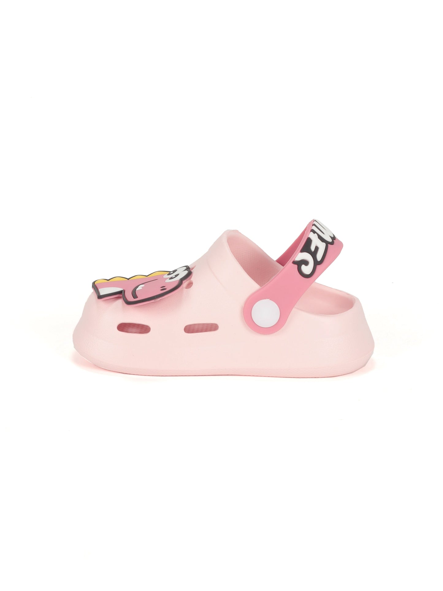 Dinosaur Applique Anti-Slip Clogs - Pink