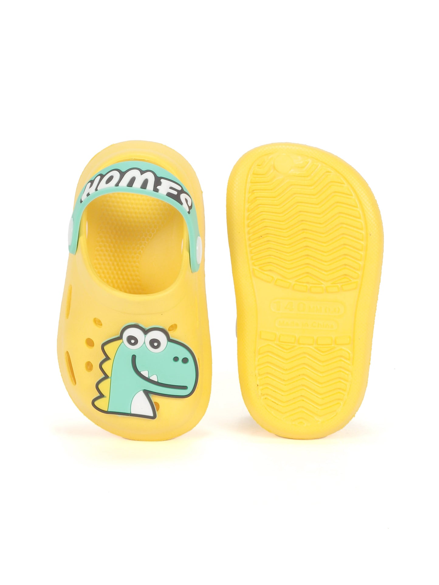 Dinosaur Applique Anti-Slip Clogs - Yellow