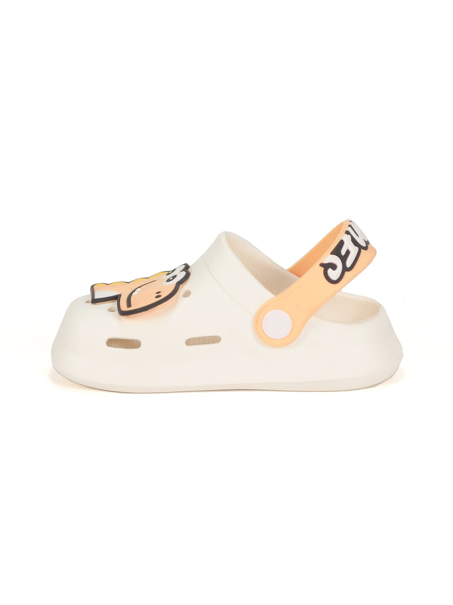 Dinosaur Applique Anti-Slip Clogs - Cream