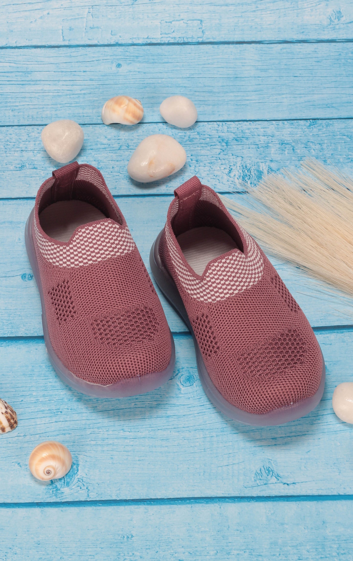 Casual Slip On Shoes With Led Light - Mauve
