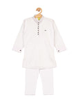 Solid Kurta Pajama Set - White