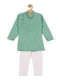Solid Kurta Pajama Set - Green